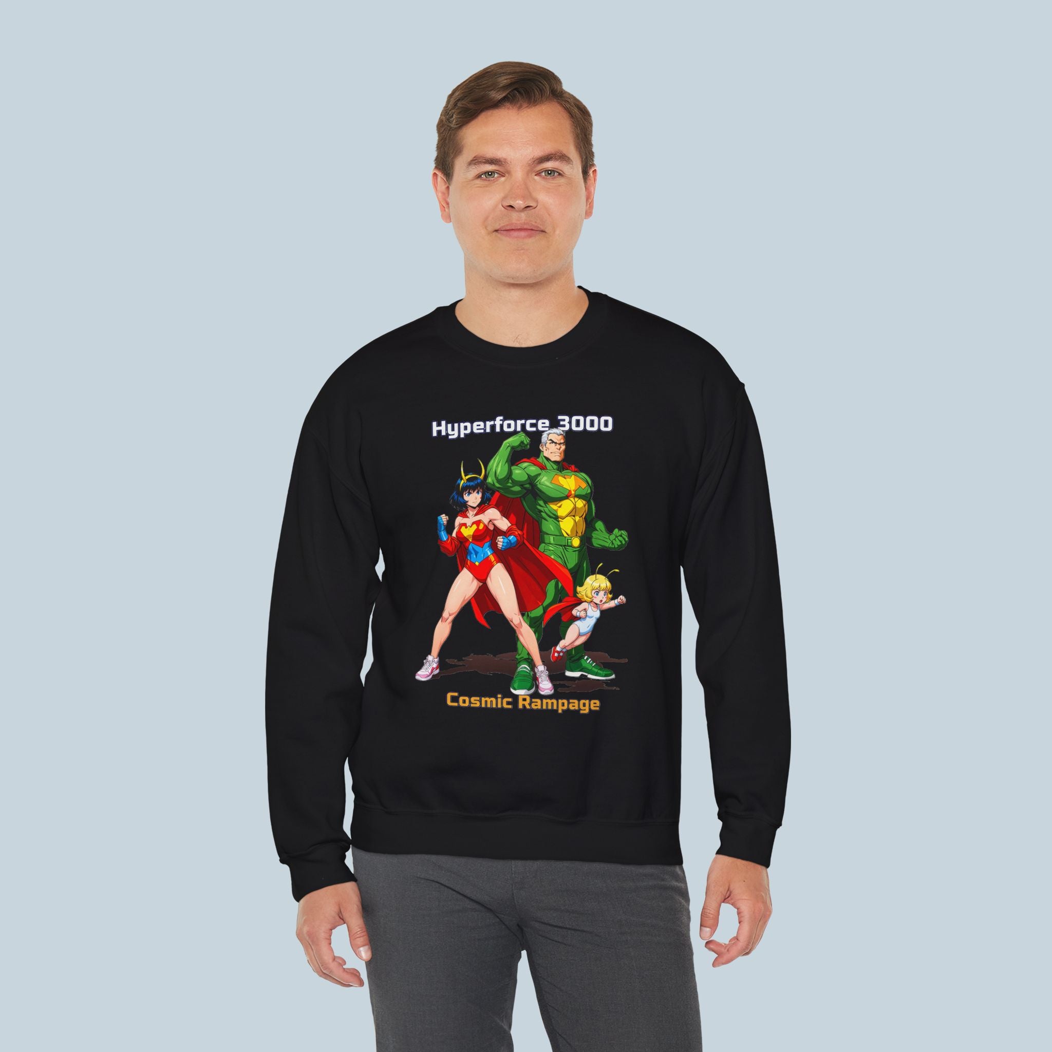 Hyperforce 3000 Anime Sweatshirt – Cosmic Rampage Retro Style