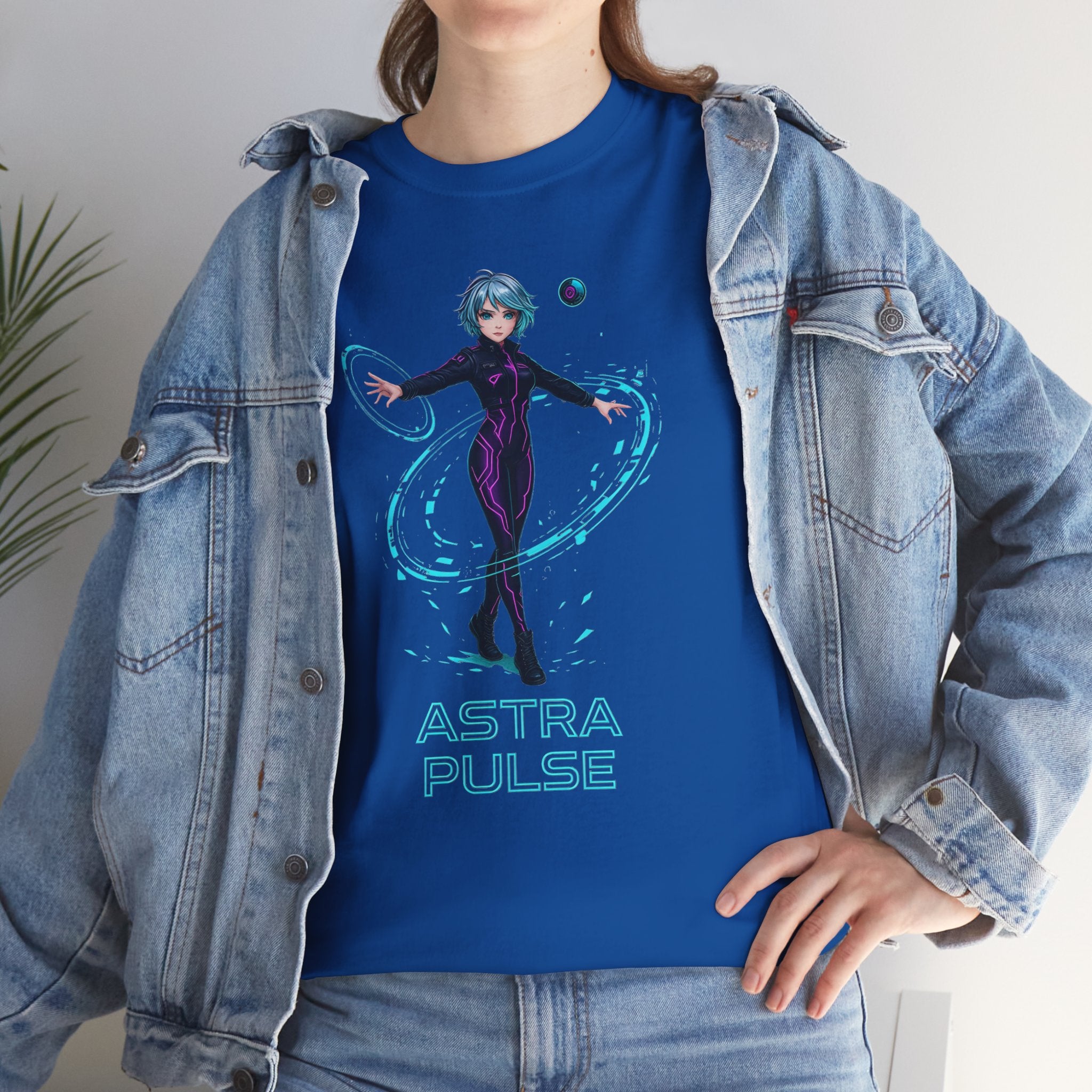 Astra Pulse T-Shirt Anime Sci-Fi Girl Space Warrior Tee Futuristic Cyber Hero Gift for Anime Fans