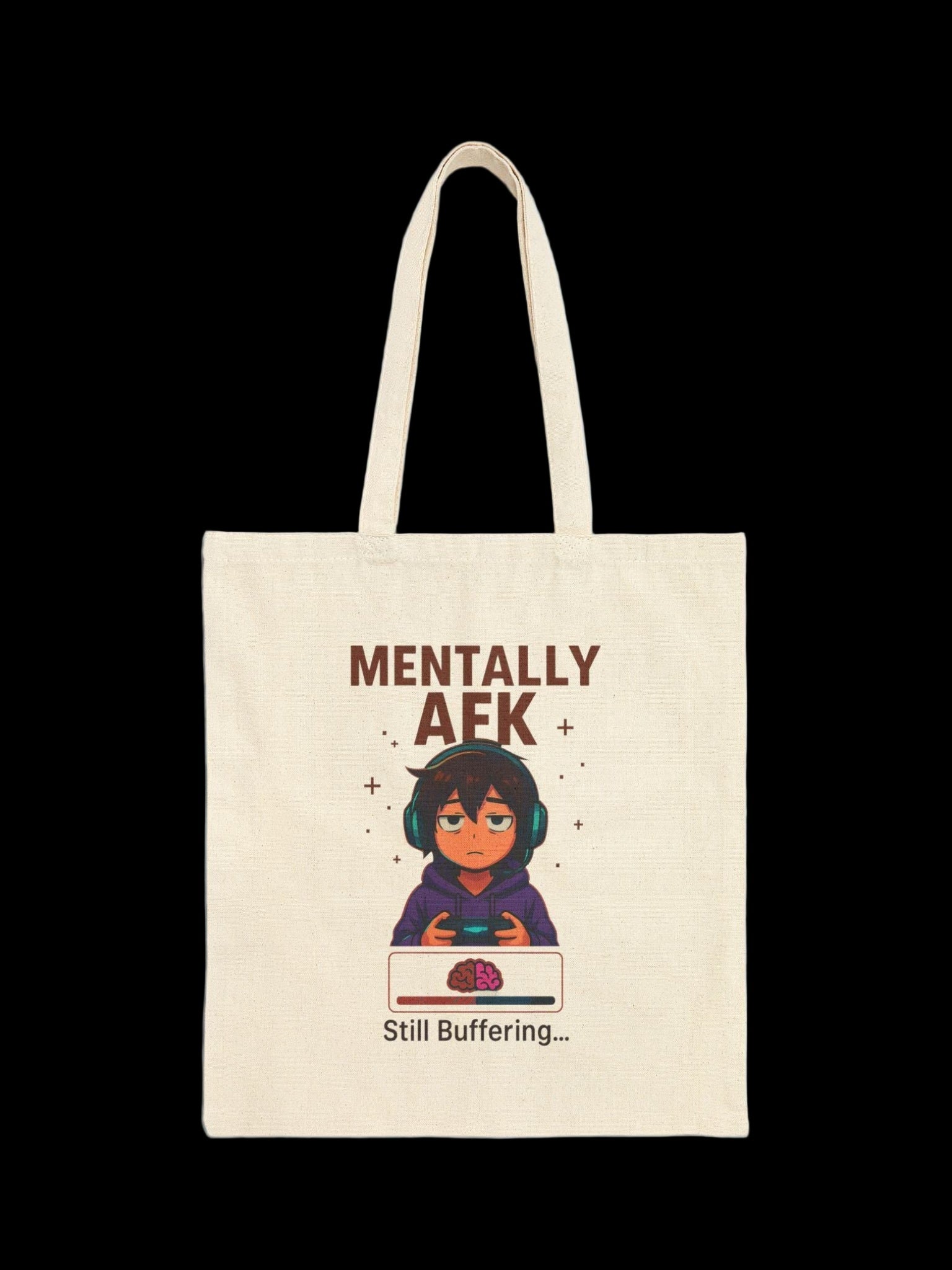 Mentally AFK Gamer Tote Bag Funny Anime Gift for Gamers Still Buffering Gaming Humor Lightweight Shopping Bag