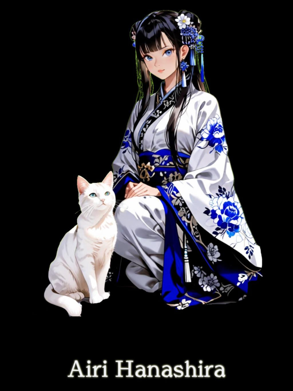 Anime Kimono Girl Hoodie Cat Companion Aesthetic Streetwear Gift for Cozy Anime Lovers and Collectors