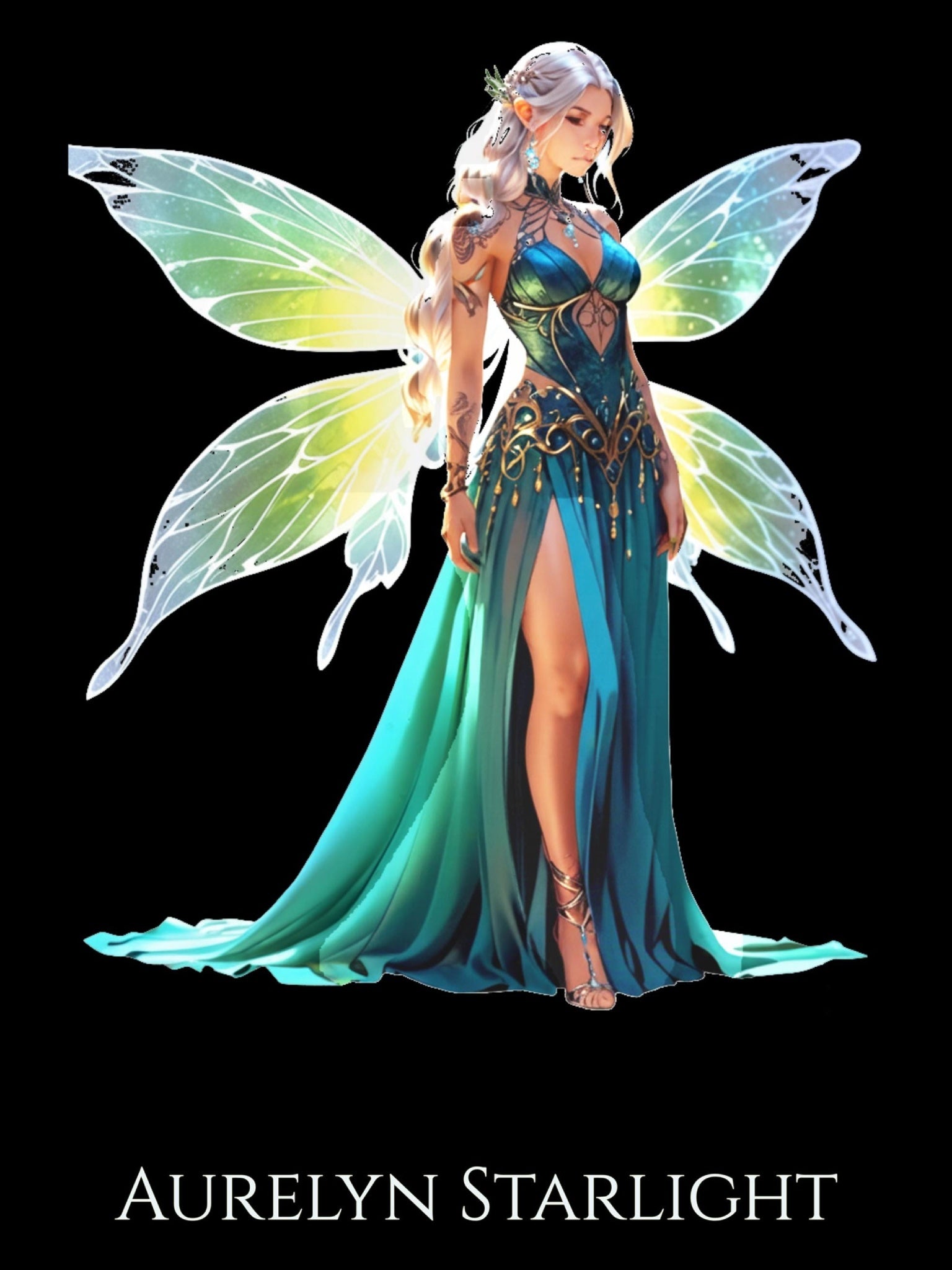 Aurelyn Starlight Hoodie Anime Fairy Hoodie Fantasy Glow Wings Pullover Magical Forest Queen Gift for Anime Fans and Gamers