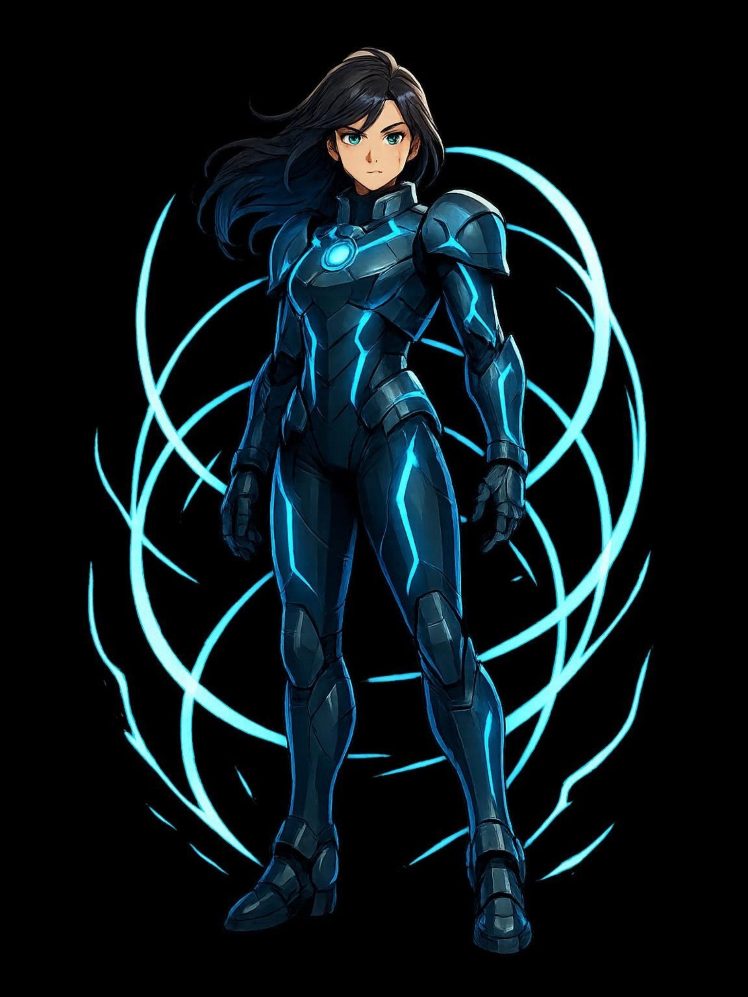 Futuristic Anime Warrior Sweatshirt Neon Armor Techwear Gift for Gamers and Otaku Cyberpunk Streetwear Aesthetic