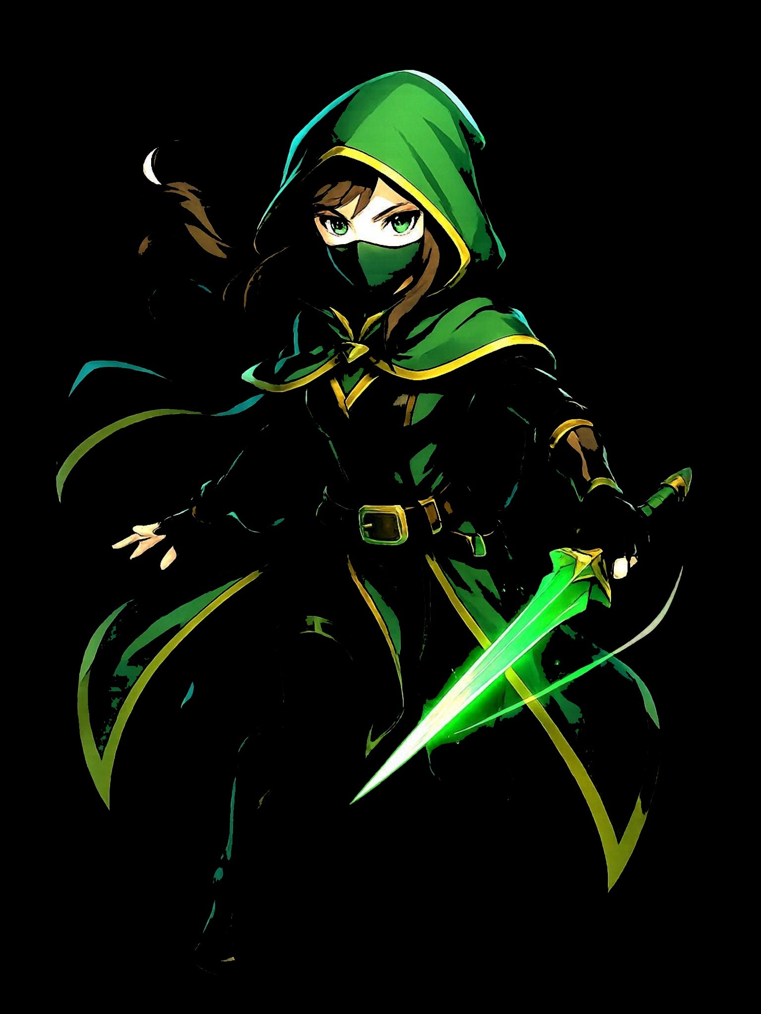 Anime Rogue Assassin Sweatshirt  Style Gift for Gamers and Fantasy Lovers RPG Ninja Girl Streetwear Apparel