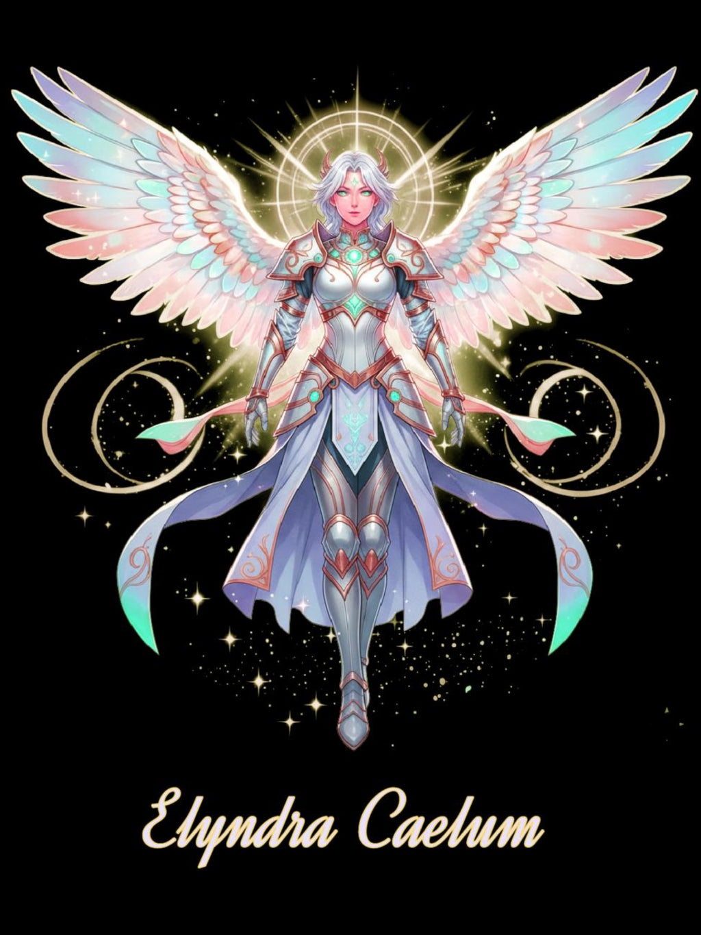 Angel Anime Hoodie Elyndra Caelum Pastel Wings Sweatshirt Gift for Anime Lovers and Fantasy Fans