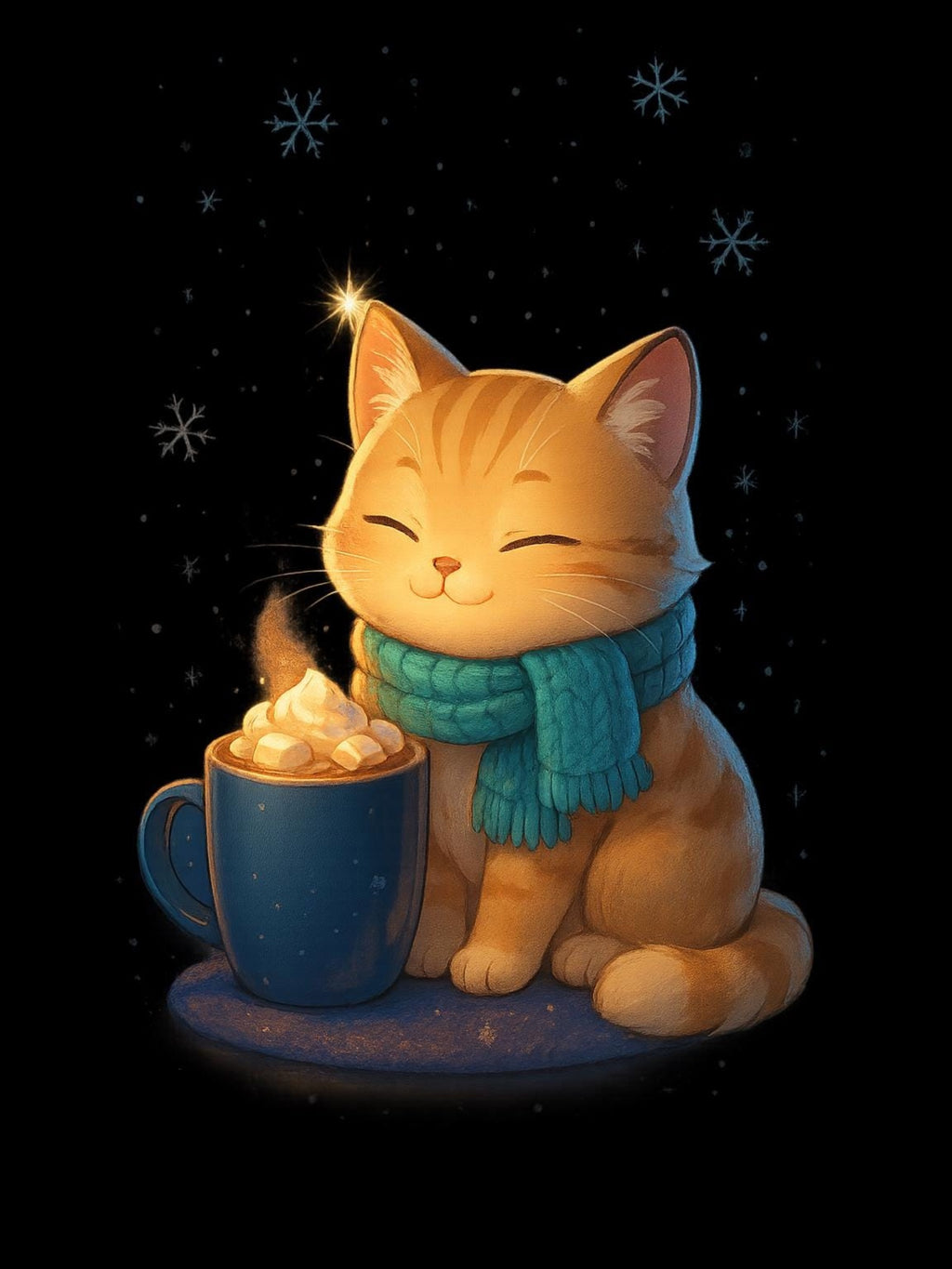 Cozy Cat Cocoa Sweatshirt Cute Kawaii Cat Lover Gift Anime Coffee Crewneck Fall Aesthetic Streetwear Epic Anime Apparel