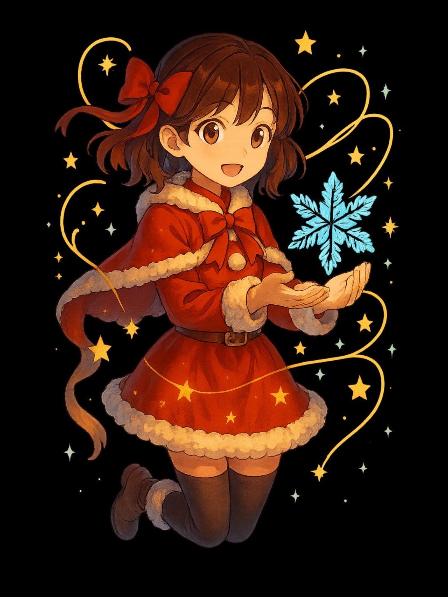 Anime Christmas Girl Sweatshirt Cute Holiday Gift Cozy Winter Apparel for Anime Fans and Collectors