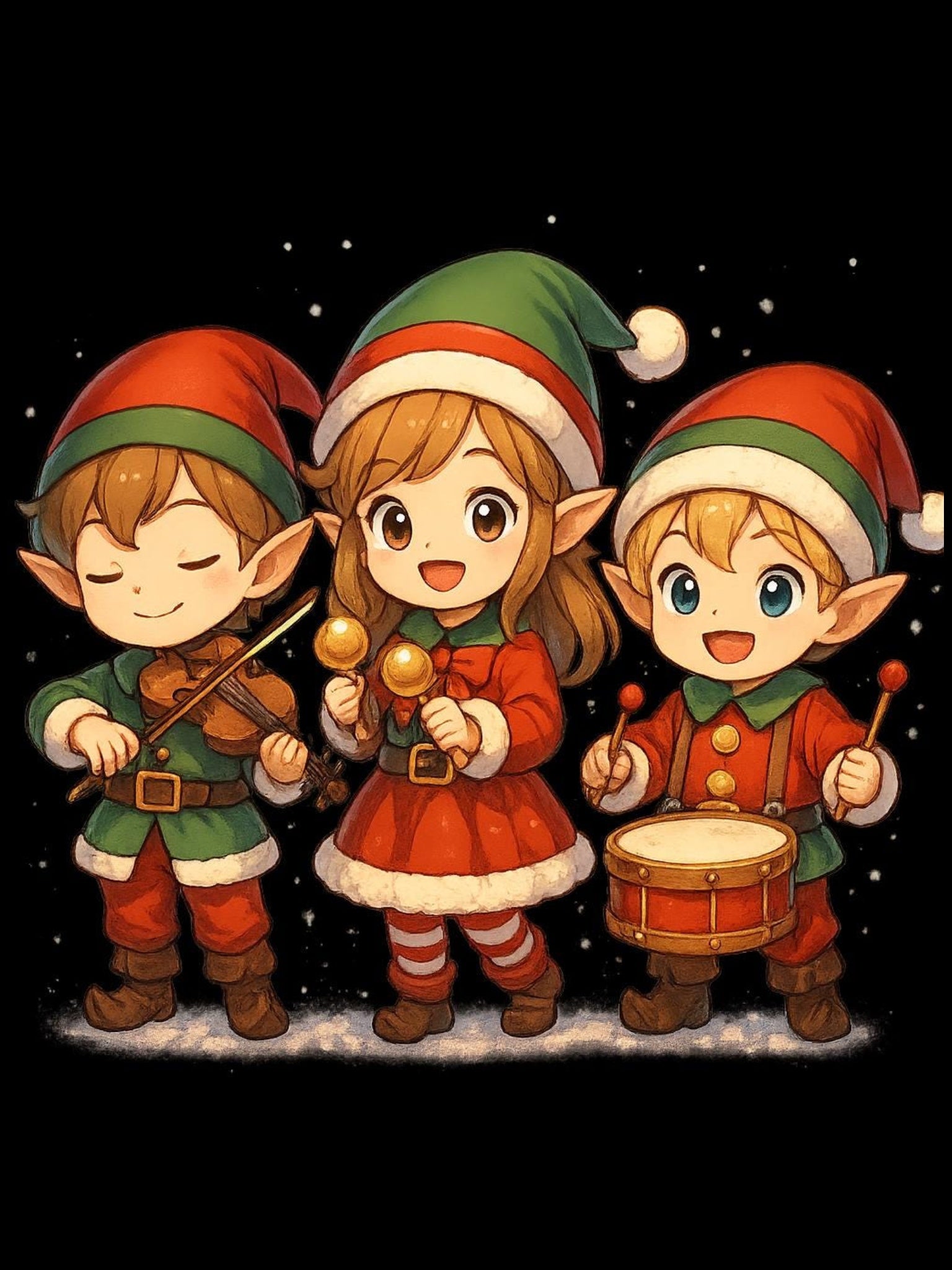 Anime Christmas Elf Sweatshirt Cute Holiday Gift Cozy Winter Apparel for Anime Fans and Gamers