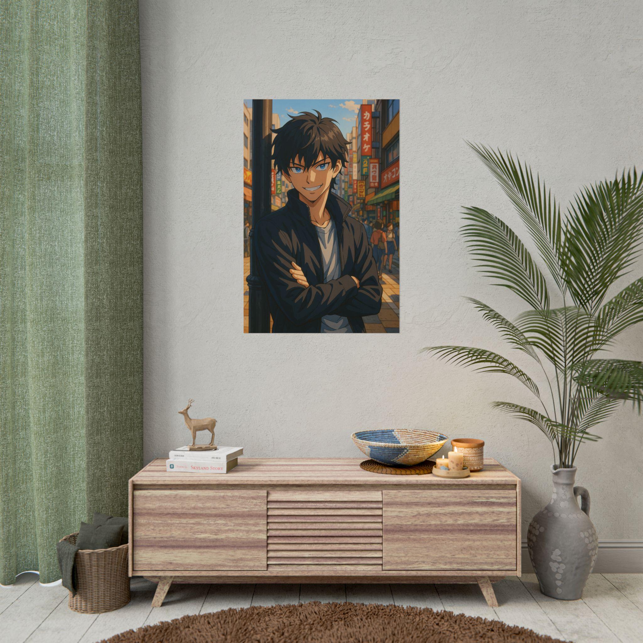 Anime Bad Boy Character Poster: Giclée Wall Art for Anime Fans