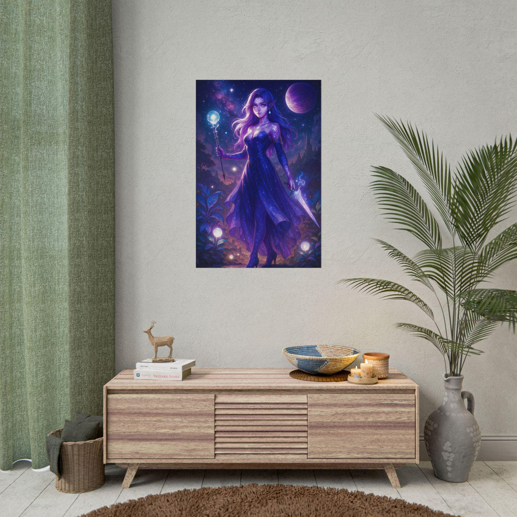 Anime Sorceress Fantasy Art Poster: Enchanted Witchy Wall Decor