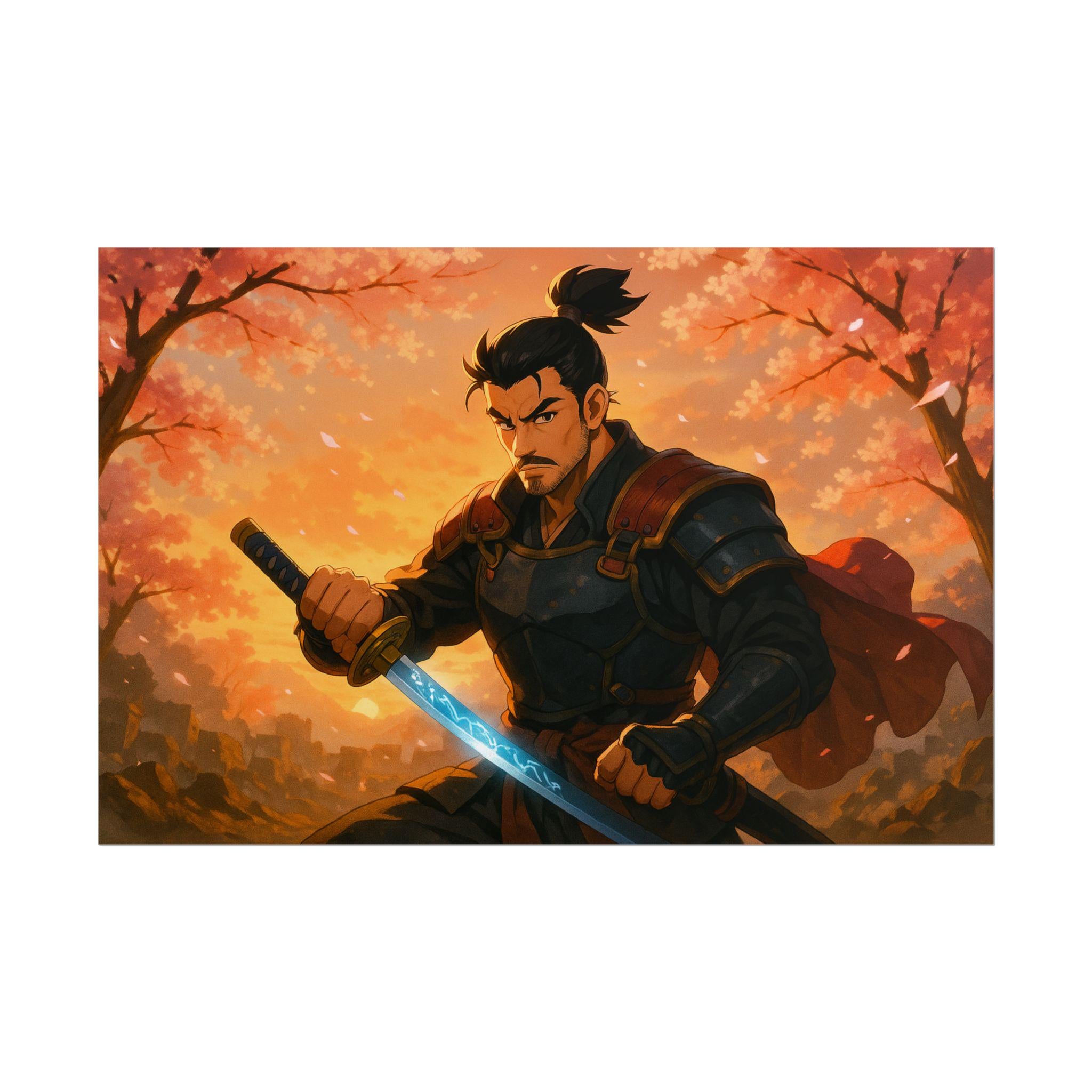 Anime Samurai Warrior Art Poster: Epic Giclée Print