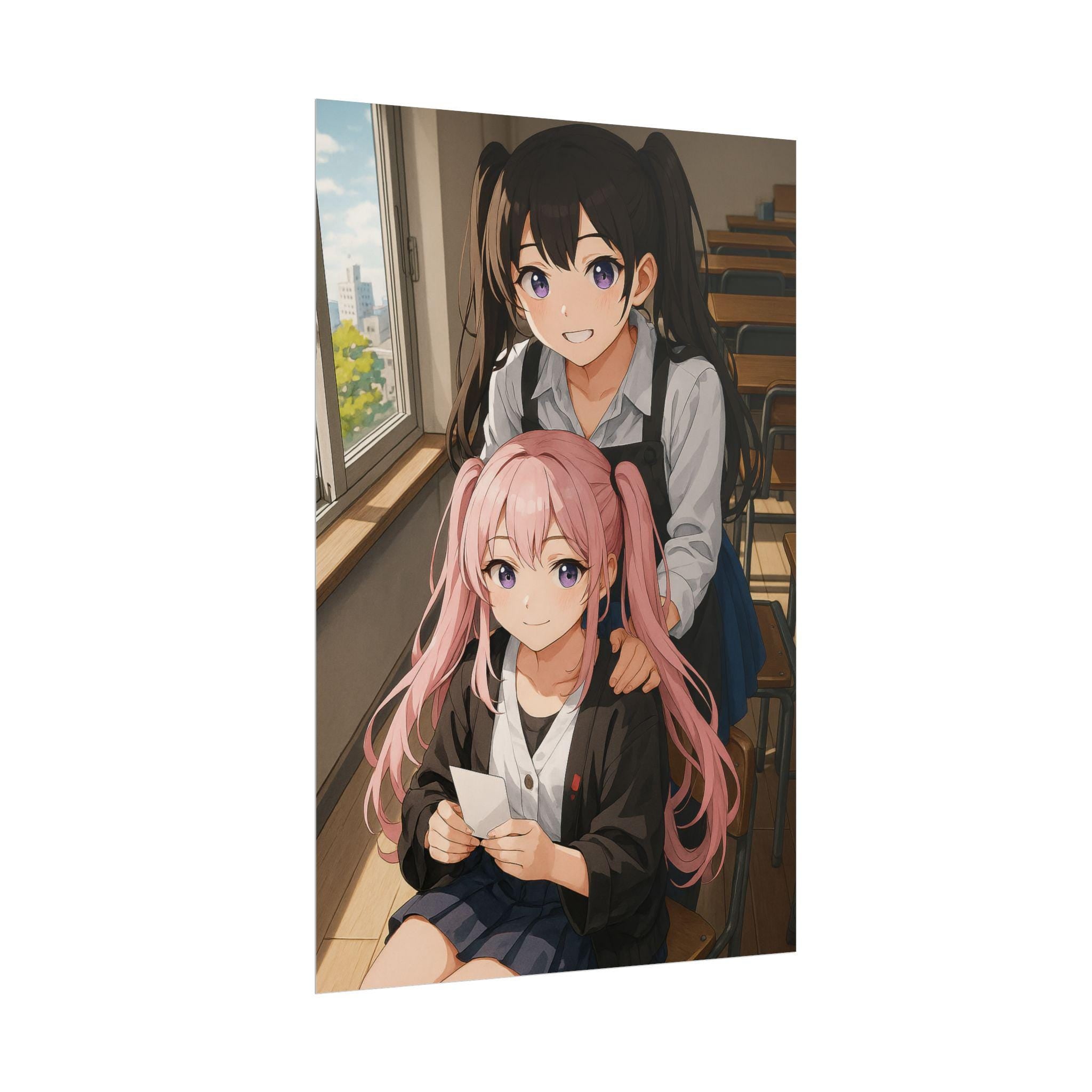Anime School Girls Poster: Slice of Life Friendship Wall Art