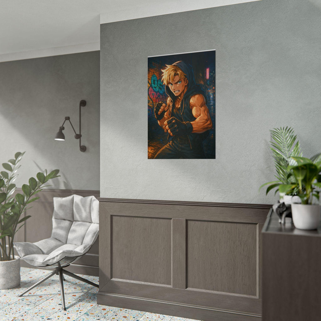 Anime Street Fighter Poster: Vintage Gamer Room Wall Art