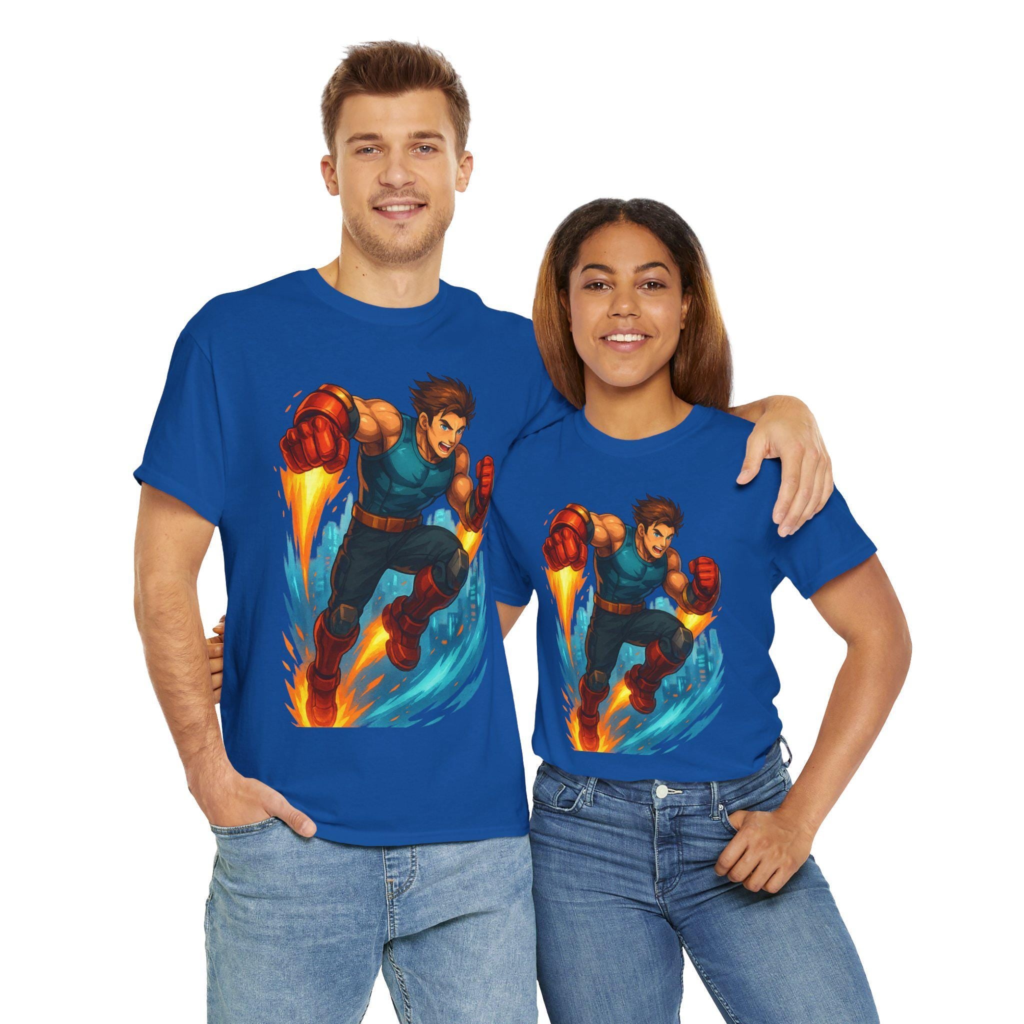 Jet-Powered Anime Hero T-Shirt: Epic Gamer Apparel
