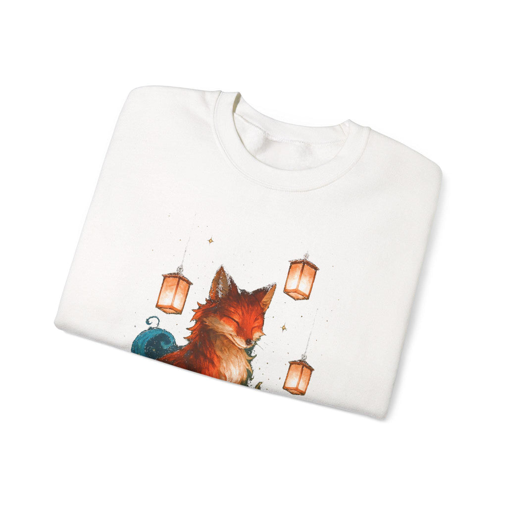 Fox Lantern Spirit Sweatshirt Cozy Fantasy Japanese Animal Art Gift for Nature Lovers and Anime Fans
