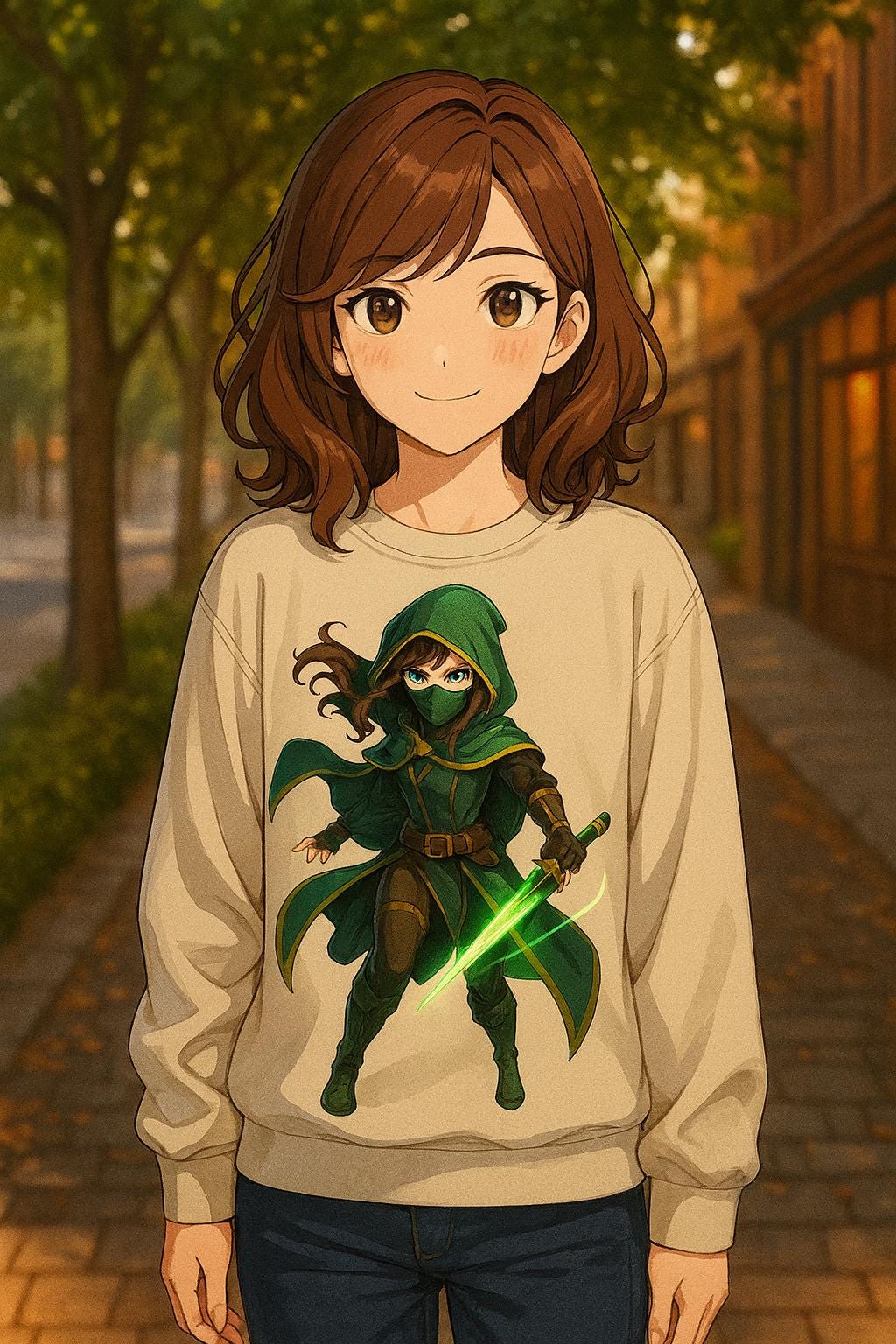 Anime Rogue Assassin Sweatshirt  Style Gift for Gamers and Fantasy Lovers RPG Ninja Girl Streetwear Apparel