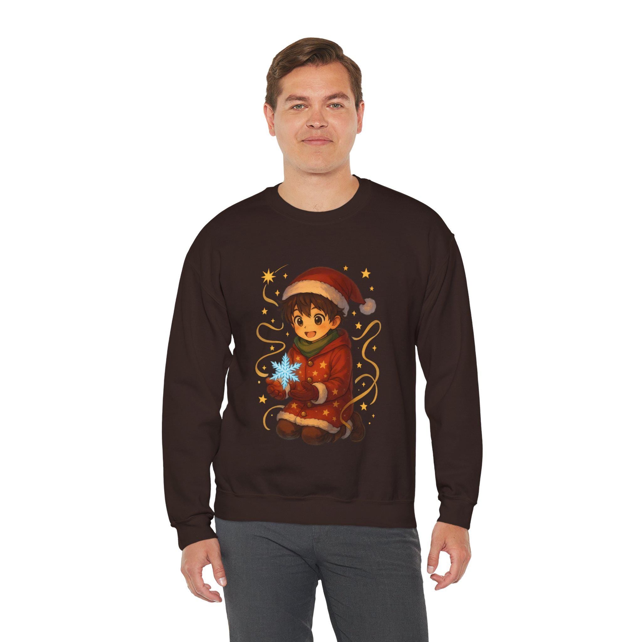 Anime Christmas Boy Sweatshirt Cute Holiday Gift Cozy Winter Apparel for Anime Fans and Gamers