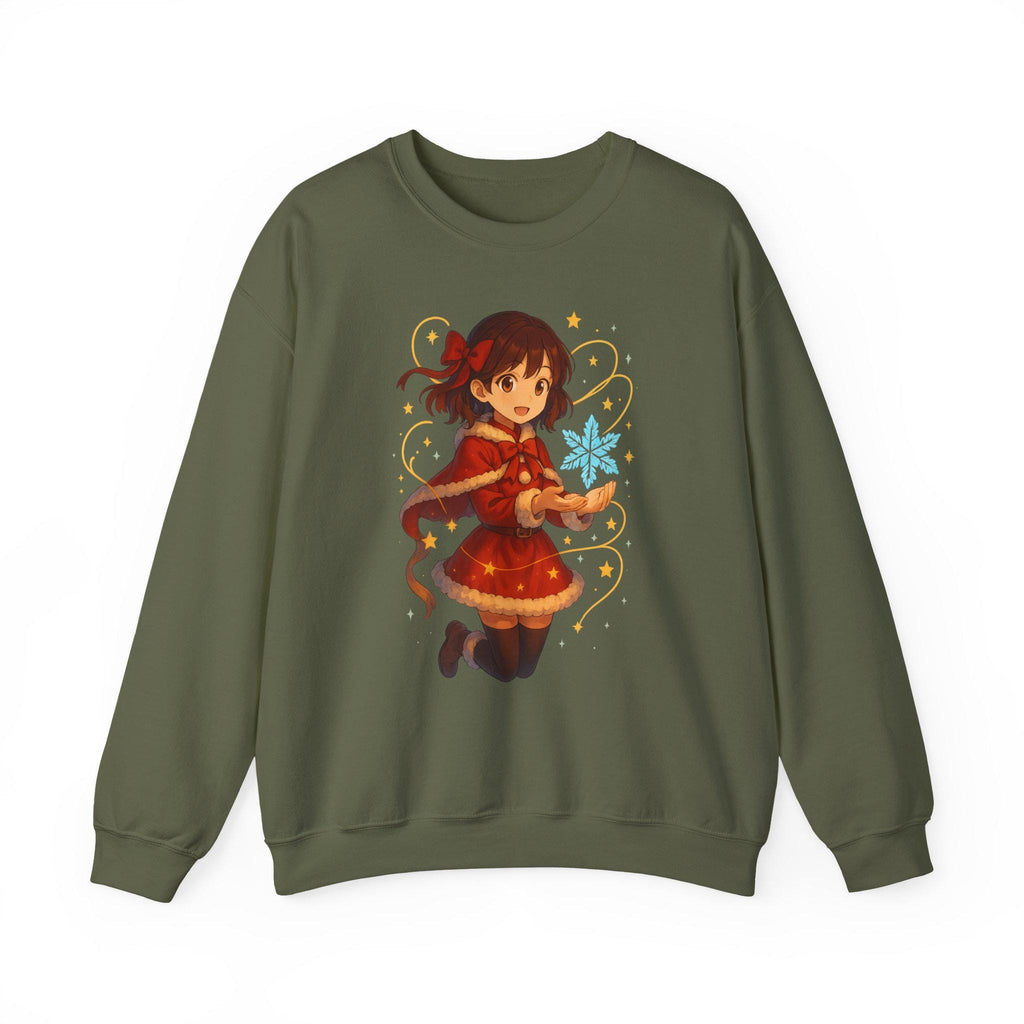 Anime Christmas Girl Sweatshirt Cute Holiday Gift Cozy Winter Apparel for Anime Fans and Collectors