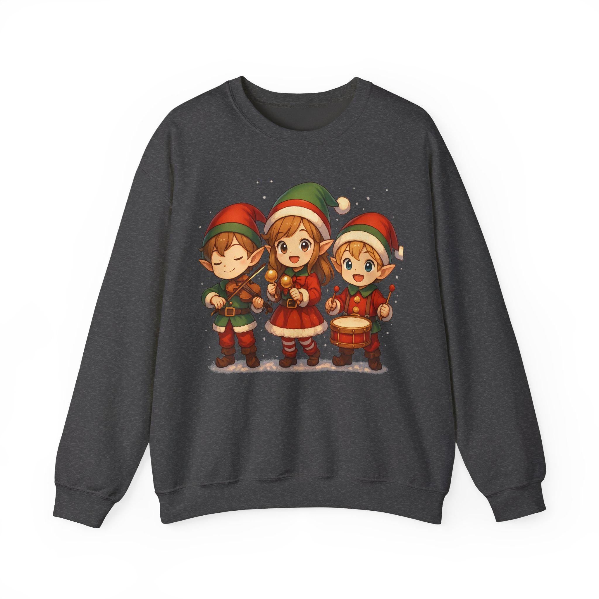 Anime Christmas Elf Sweatshirt Cute Holiday Gift Cozy Winter Apparel for Anime Fans and Gamers