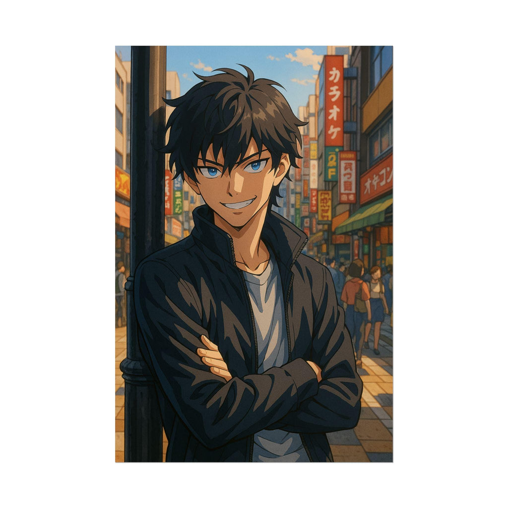 Anime Bad Boy Character Poster: Giclée Wall Art for Anime Fans
