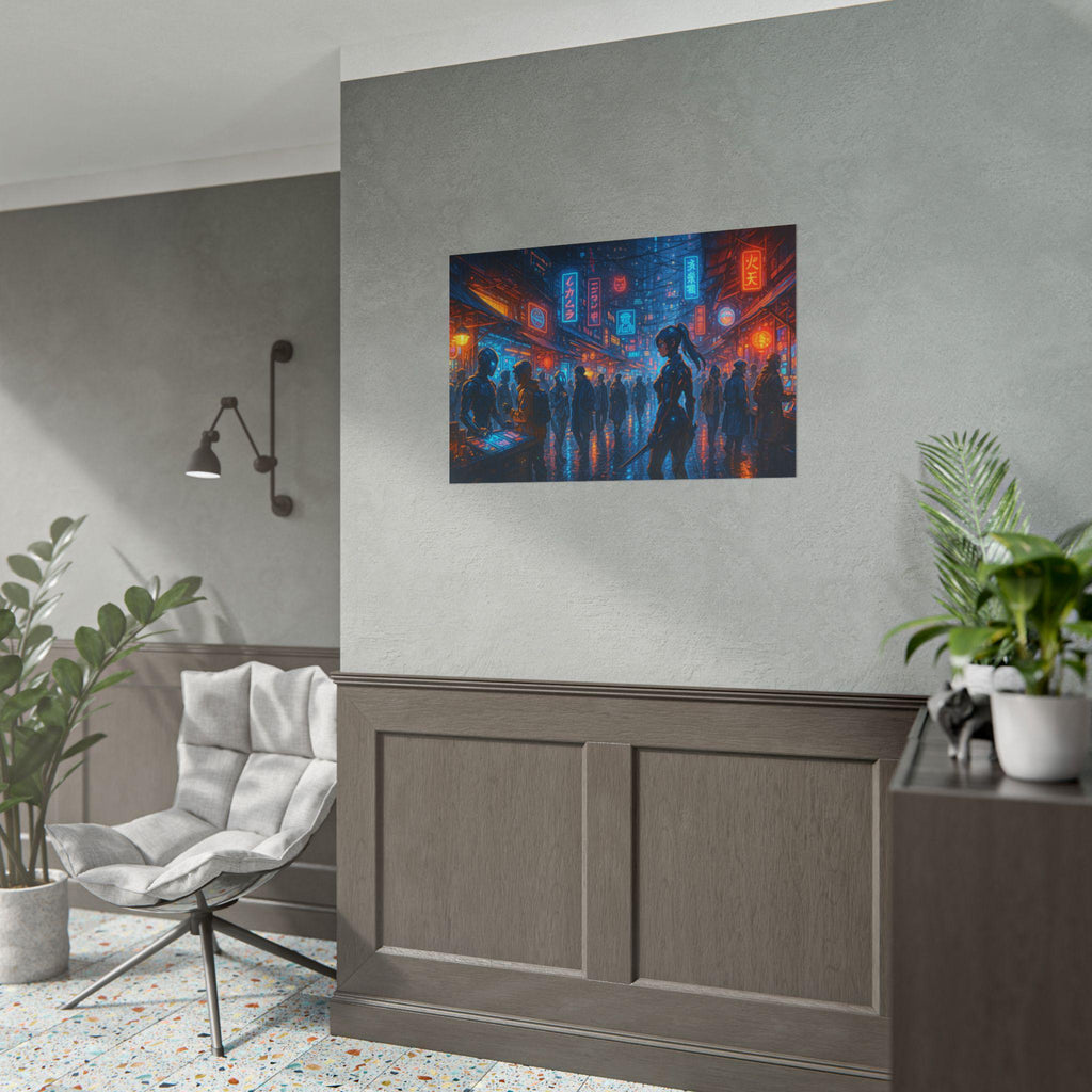 Cyberpunk Anime City Poster: Futuristic Wall Art for Gamers