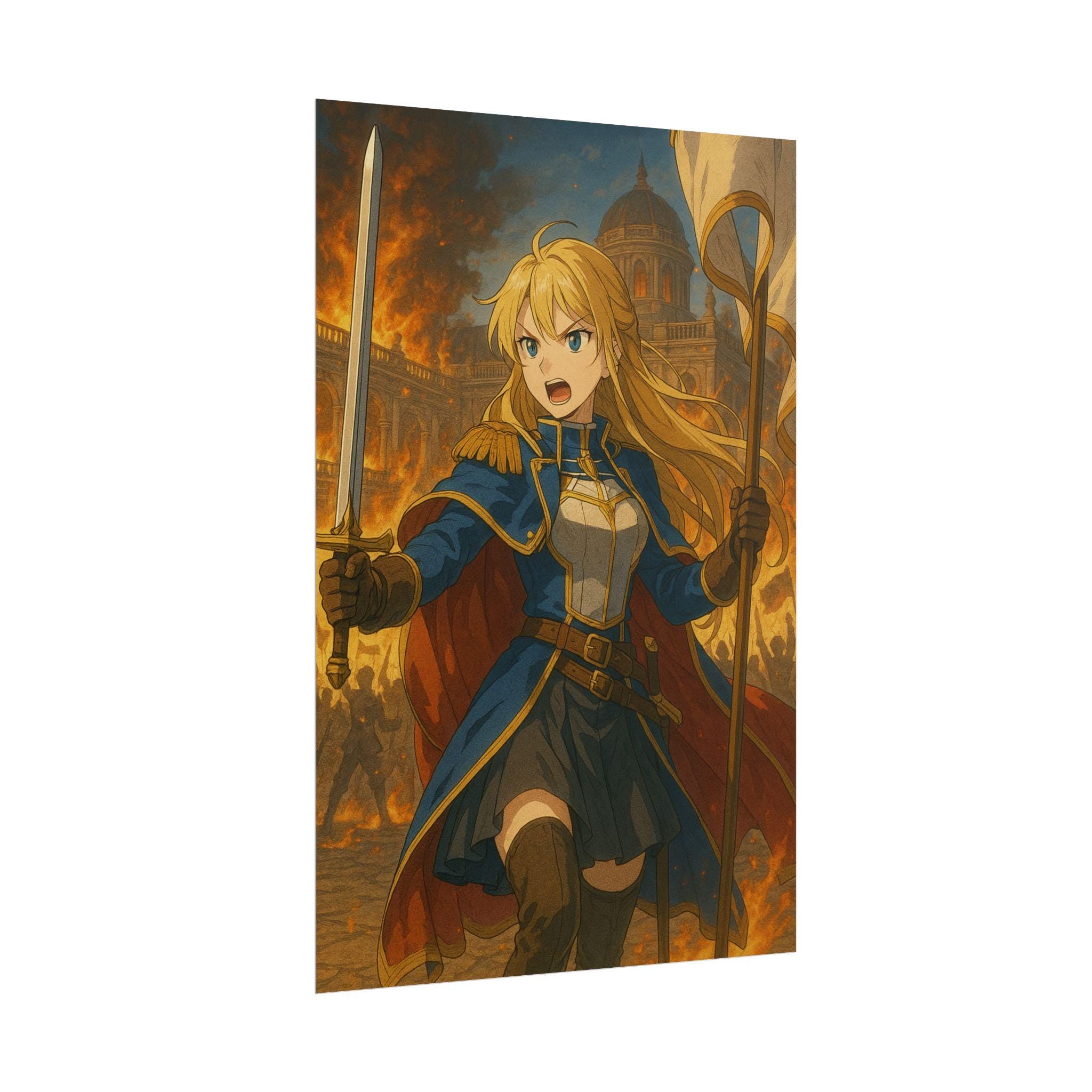 Anime Fantasy Warrior Art Poster: Giclée Print for Anime Fans