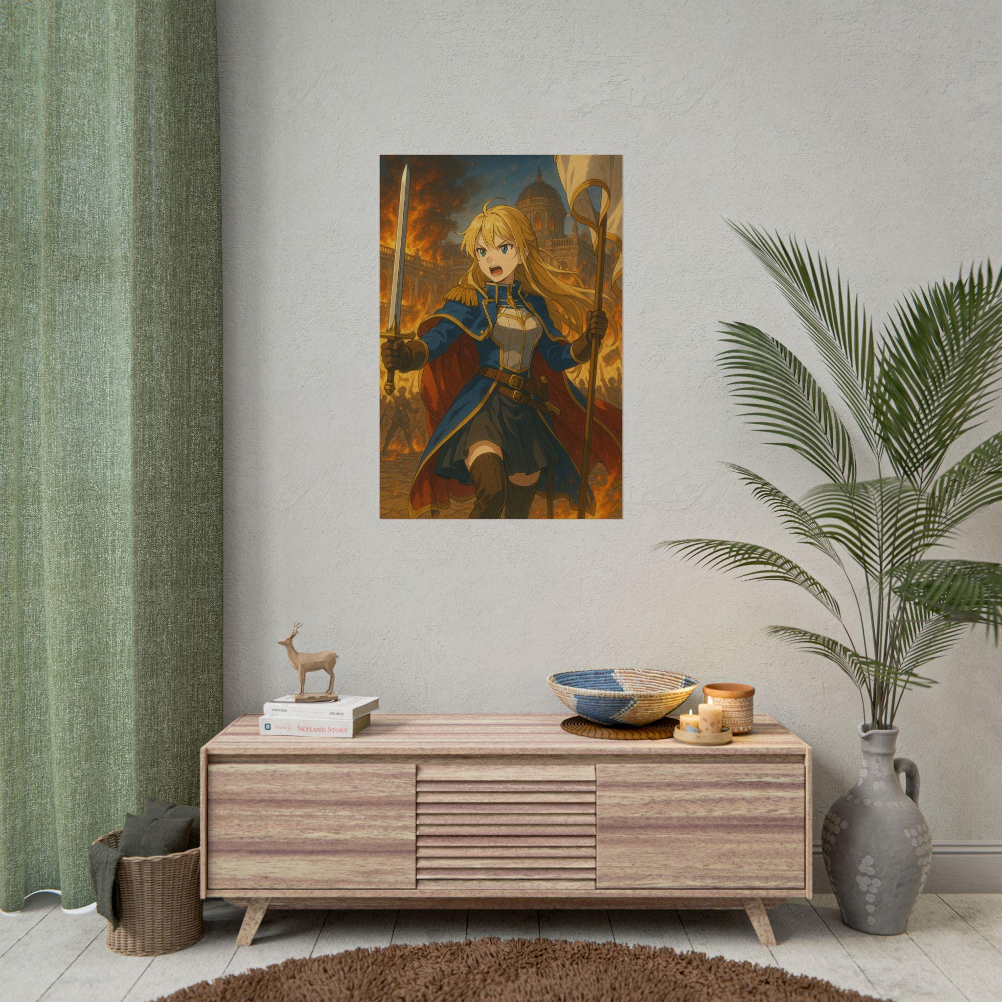 Anime Fantasy Warrior Art Poster: Giclée Print for Anime Fans