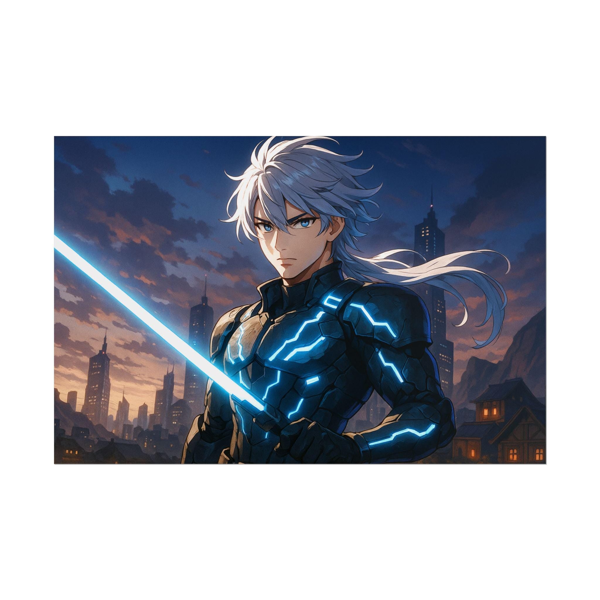 Cyberpunk Anime Poster: Futuristic Gamer Wall Art