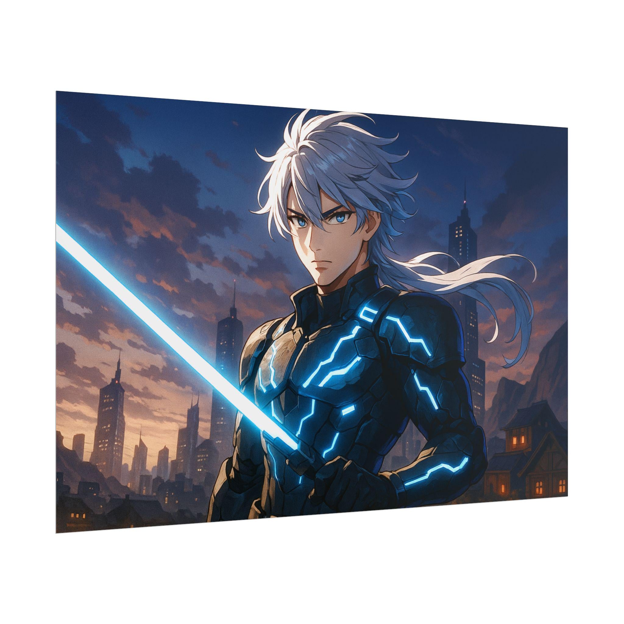 Cyberpunk Anime Poster: Futuristic Gamer Wall Art