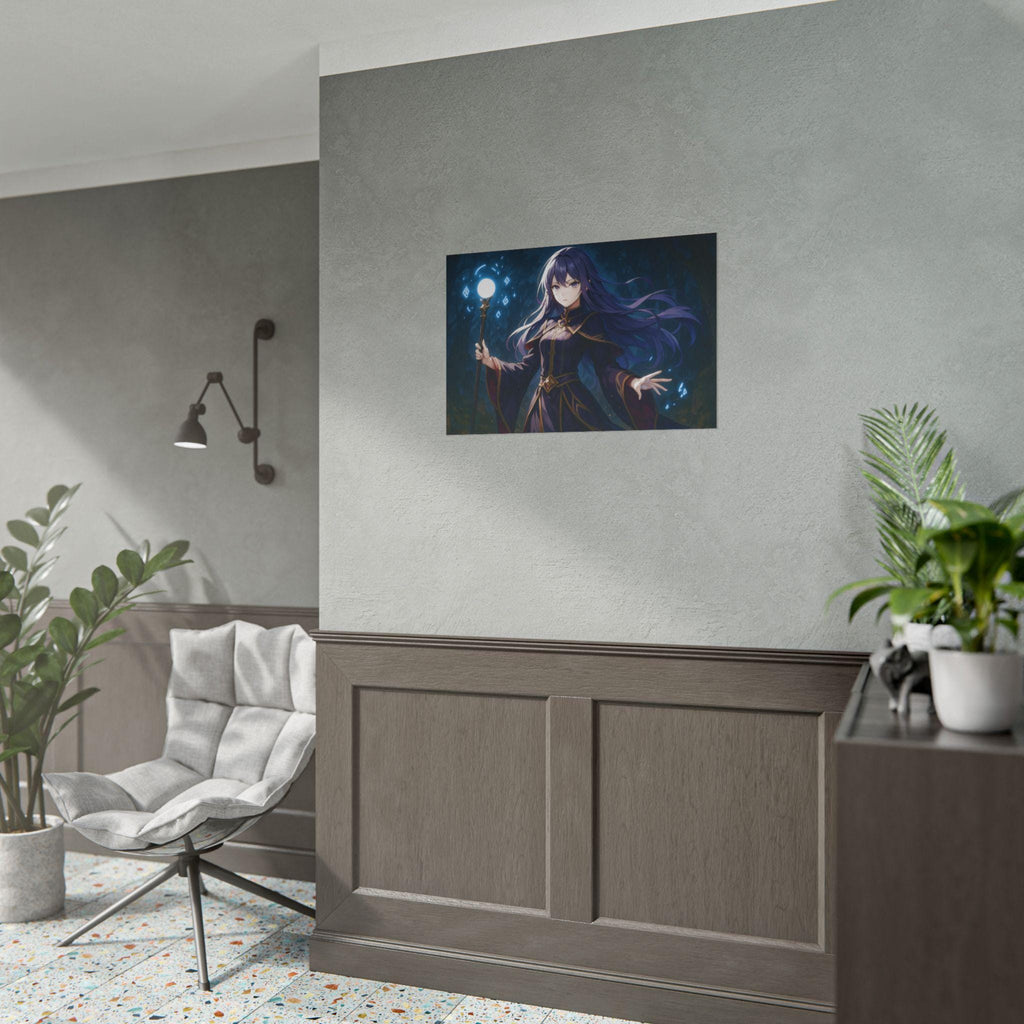 Anime Art Poster: Fantasy Witch with Magic Staff