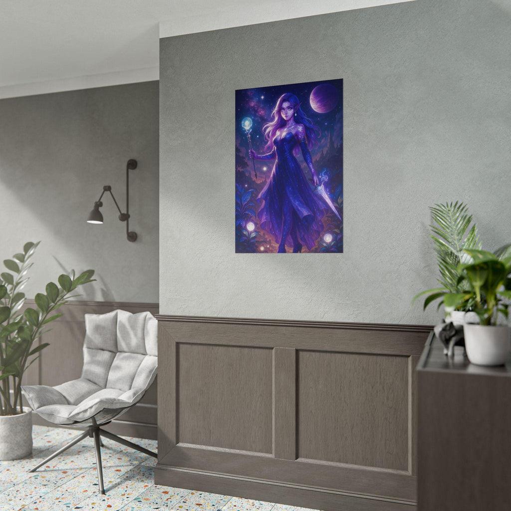 Anime Sorceress Art Print: Celestial Fantasy Poster