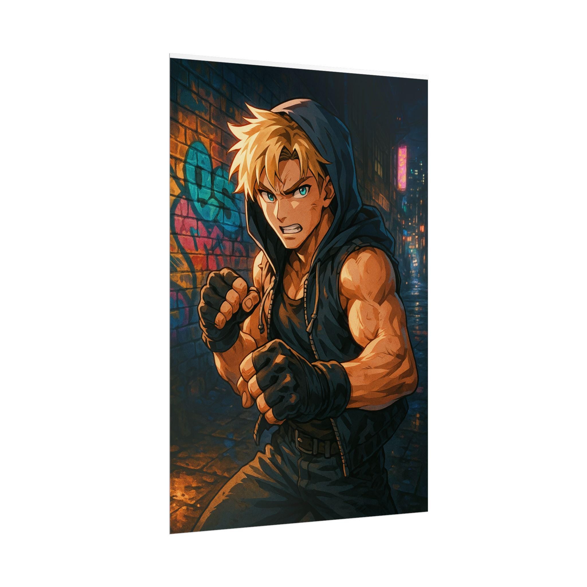 Anime Street Fighter Poster: Vintage Gamer Room Wall Art