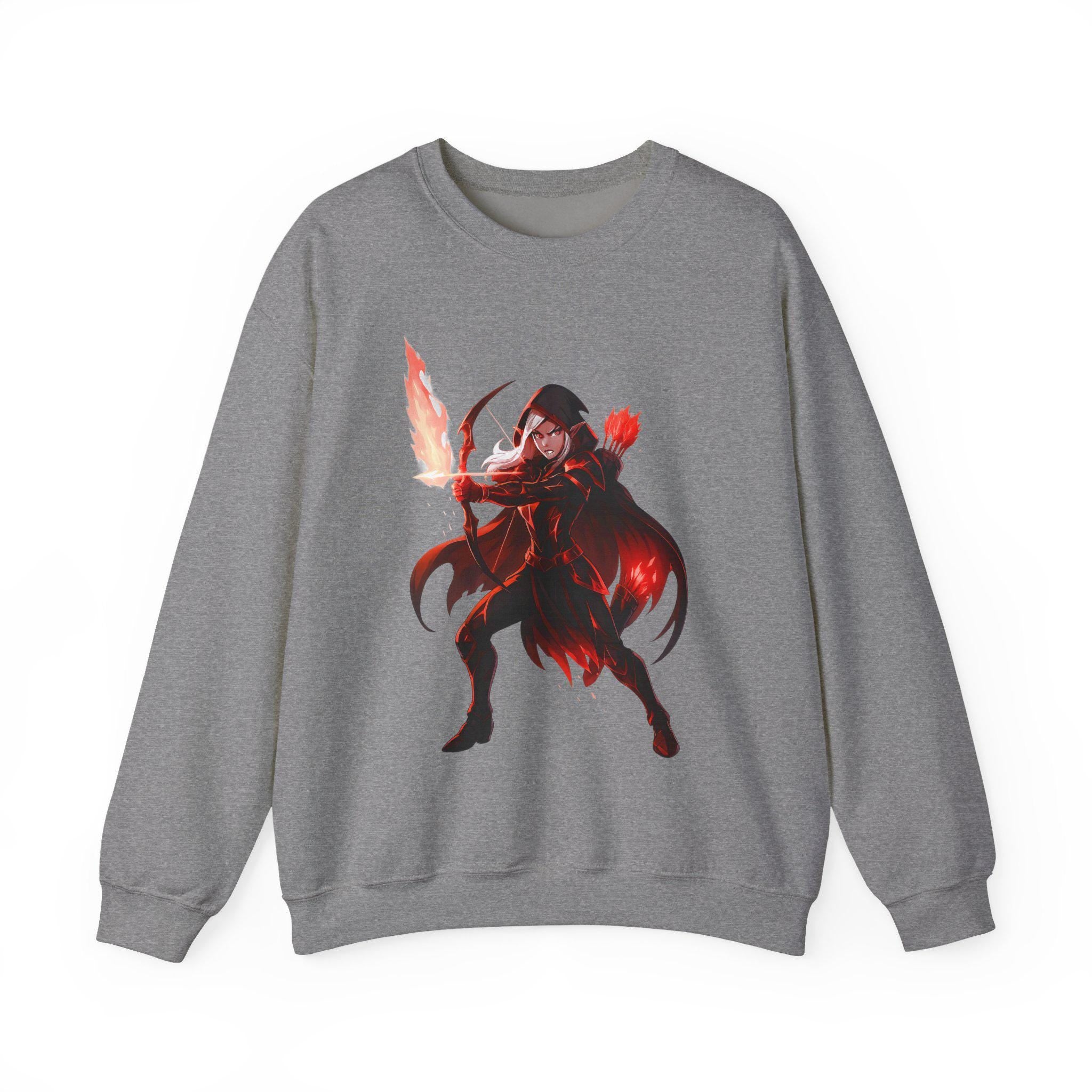 Dark Flame Archer Anime Sweatshirt, Black Pullover | Epic Anime Apparel Original