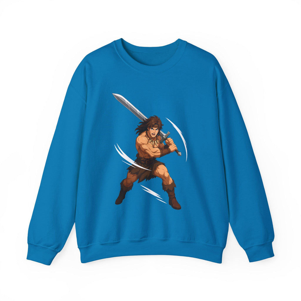 Barbarian Warrior Anime Sweatshirt Muscle Fighter Shirt Mountain Graphic Gift for Anime Fans and Gamers