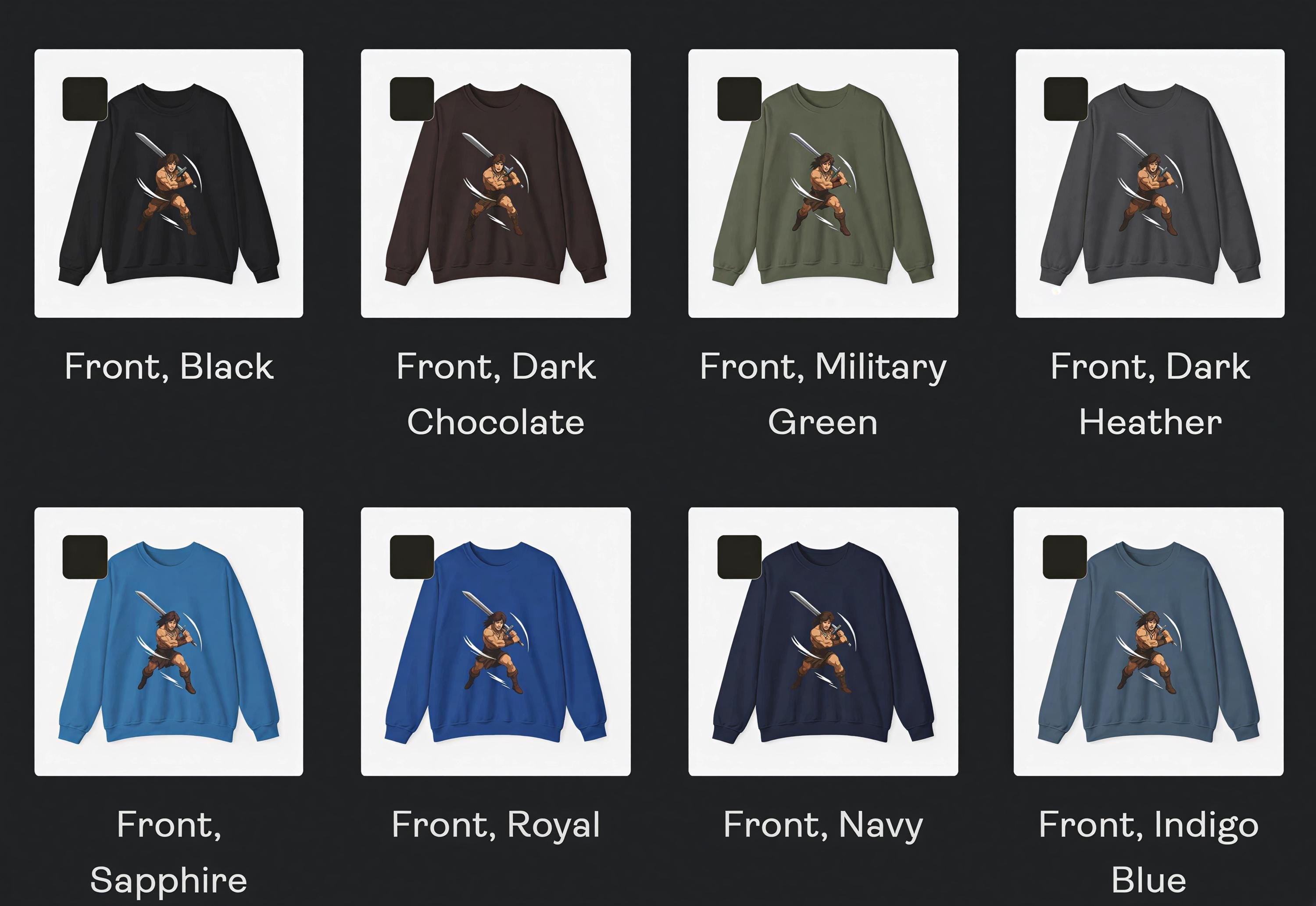 Barbarian Warrior Anime Sweatshirt Muscle Fighter Shirt Mountain Graphic Gift for Anime Fans and Gamers