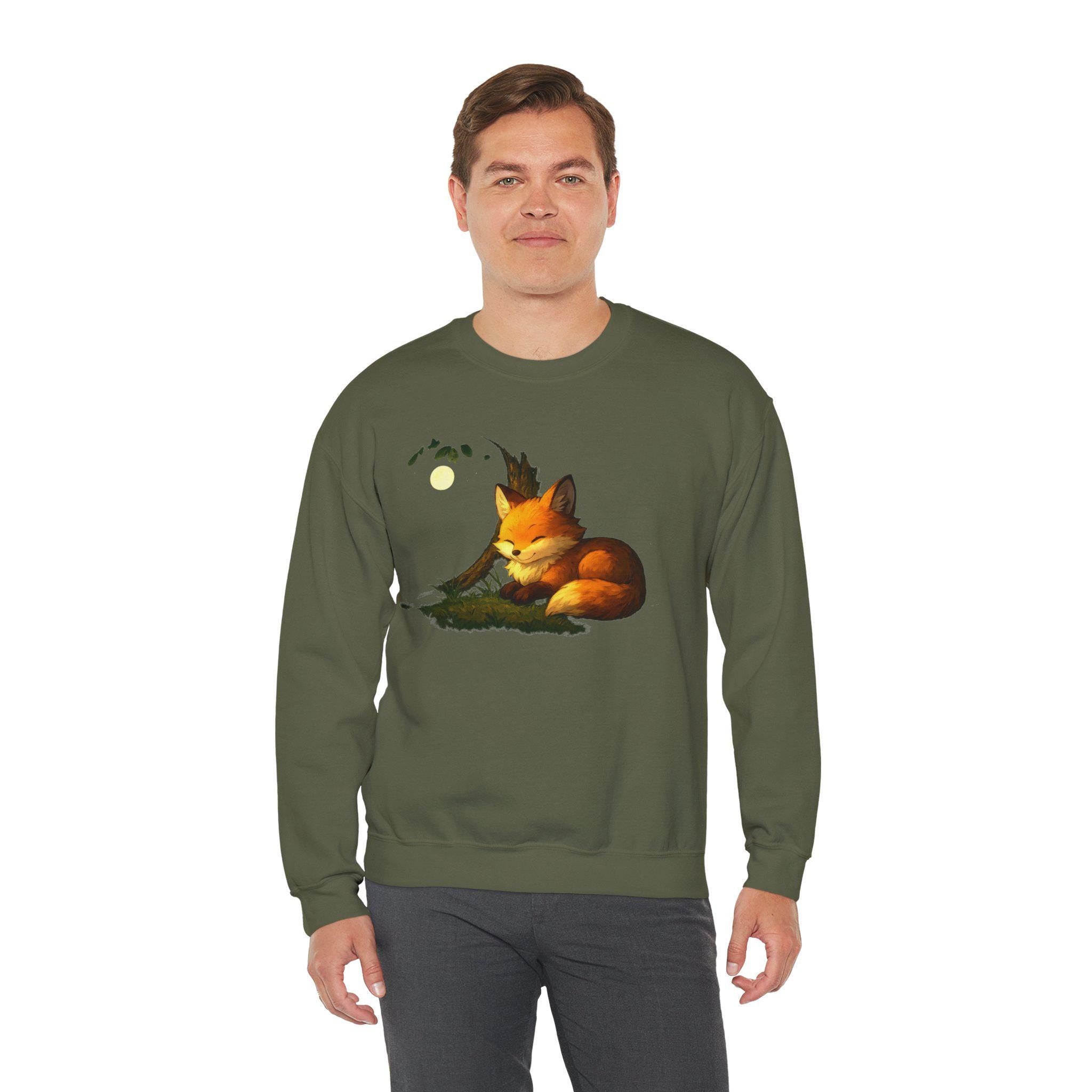 Fox Café Anime Sweatshirt and Tote Set Cozy Autumn Gift for Animal Lovers Cute Fox Art Japanese Style Streetwear Epic Anime Apparel