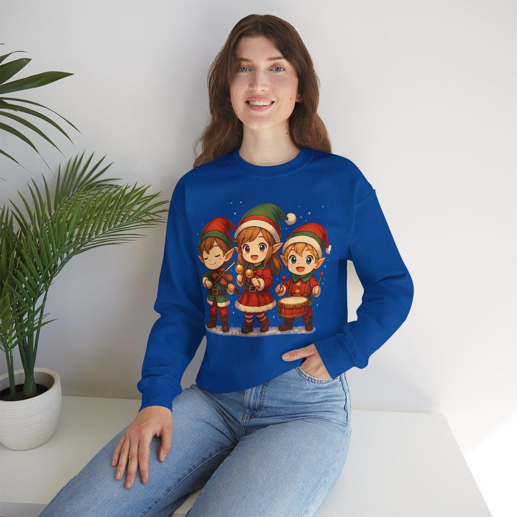 Anime Christmas Elf Sweatshirt Cute Holiday Gift Cozy Winter Apparel for Anime Fans and Gamers
