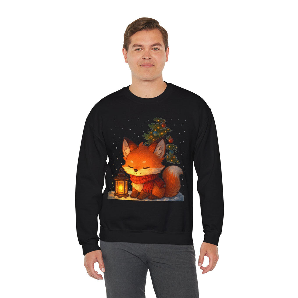 Cozy Fox Lantern Sweatshirt Cute Anime Christmas Sweater Winter Gift for Animal Lovers and Cozy Aesthetic Fans