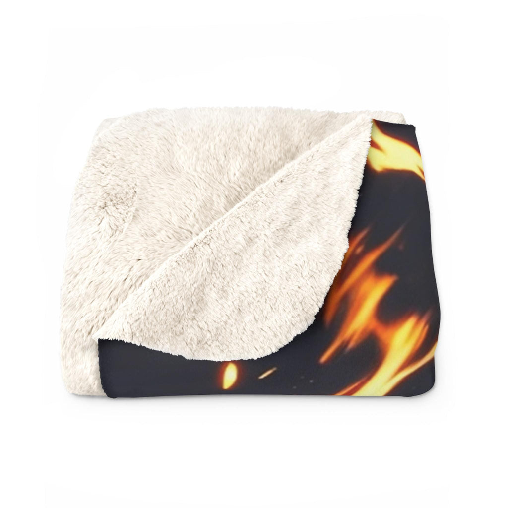 Fire Empress Anime Blanket Sherpa Throw Gothic Fantasy Girl Flame Sorceress Fleece Gift for Gamers and Otaku