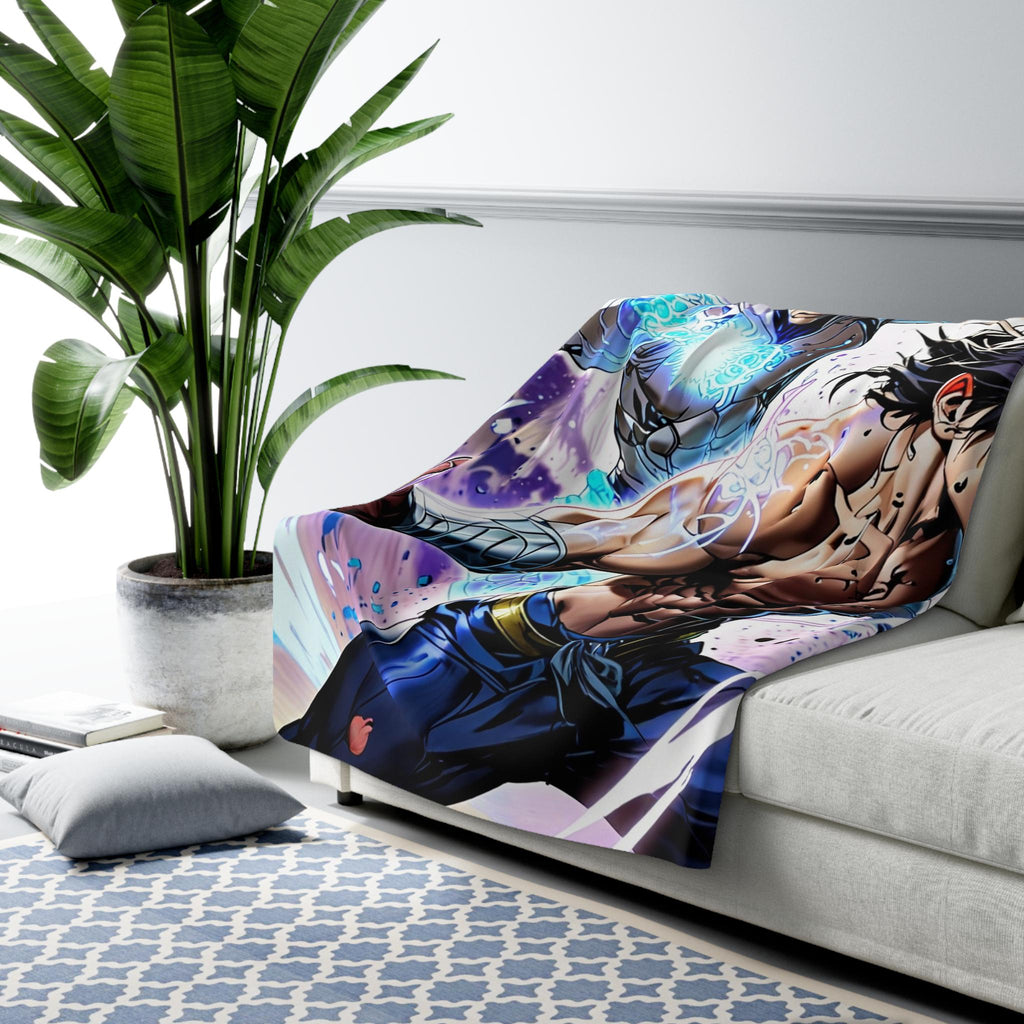 Arc Energy Anime Blanket Hero Duo Sherpa Throw Electric Power Glow Gift for Anime Fans Cool Bedroom Decor