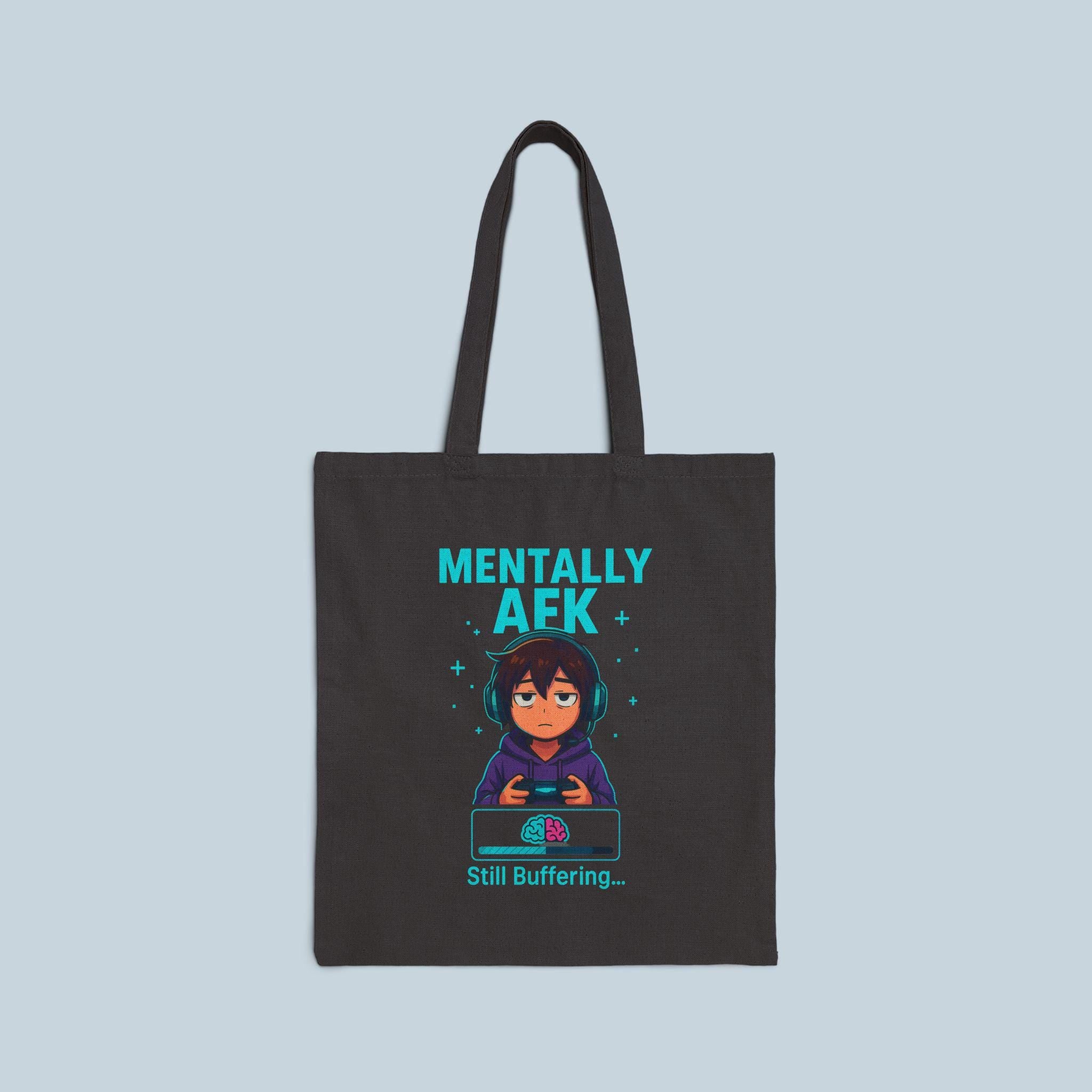 Mentally AFK Gamer Tote Bag Funny Anime Gift for Gamers Still Buffering Gaming Humor Lightweight Shopping Bag