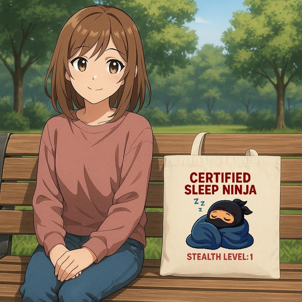 Certified Sleep Ninja Tote Bag Funny Cozy Gift for Nap Lovers Lazy Day Humor Cotton Canvas Bag