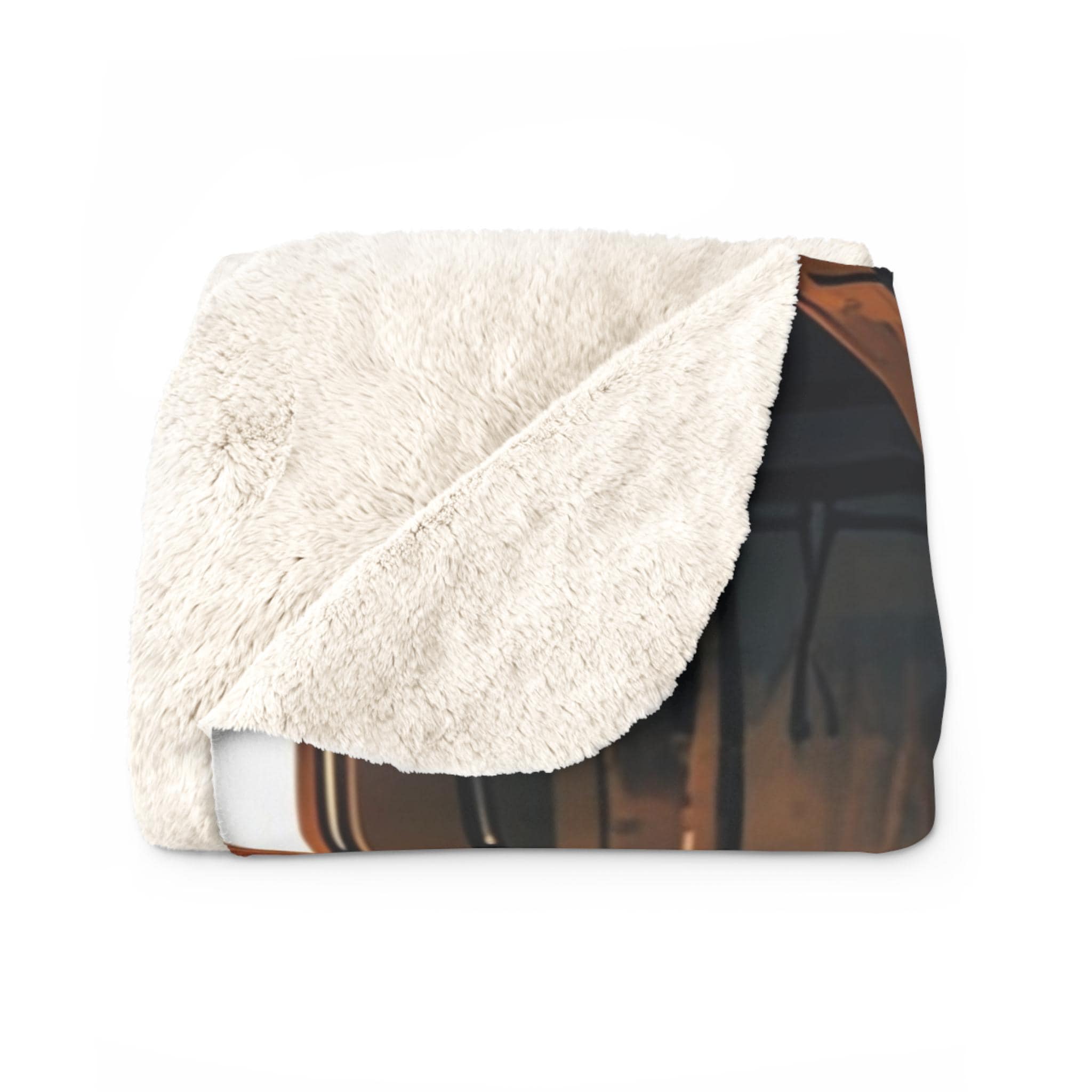 Anime Mechanic Girl Sherpa Blanket Cozy Garage Scene Gift for Anime Fans and Gamers