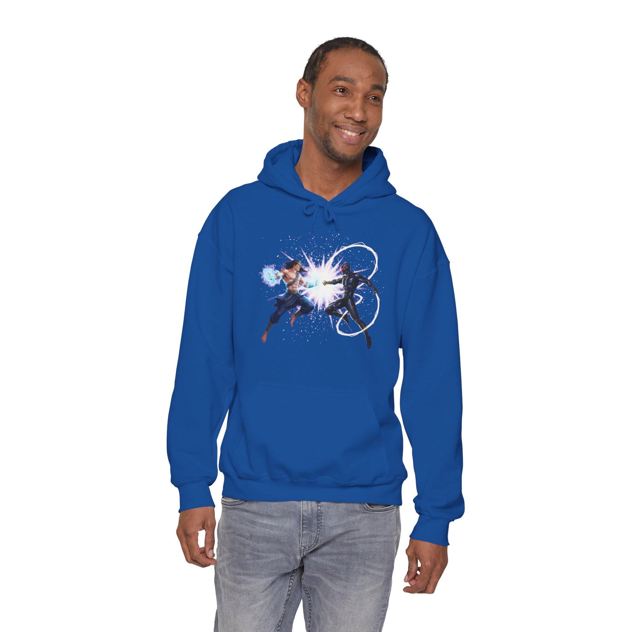 Anime Battle Hoodie Power Clash Energy Blast Streetwear Gift for Gamers and Anime Fans