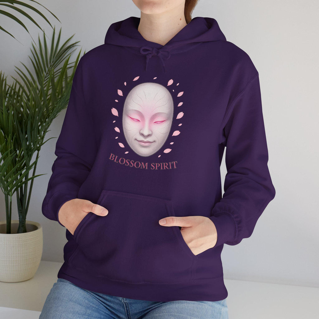 Blossom Spirit Anime Hoodie Cherry Blossom Mask Aesthetic Japanese Streetwear Pullover Hoodie Gift for Anime Fans and Dreamers