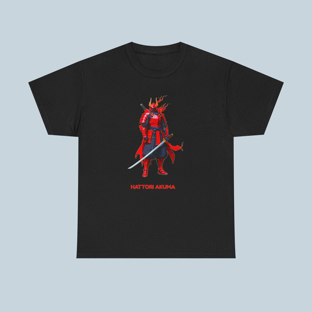 Hattori Akuma Samurai Anime T-Shirt Red Warrior Streetwear Techwear Gift for Anime Fans and Gamers