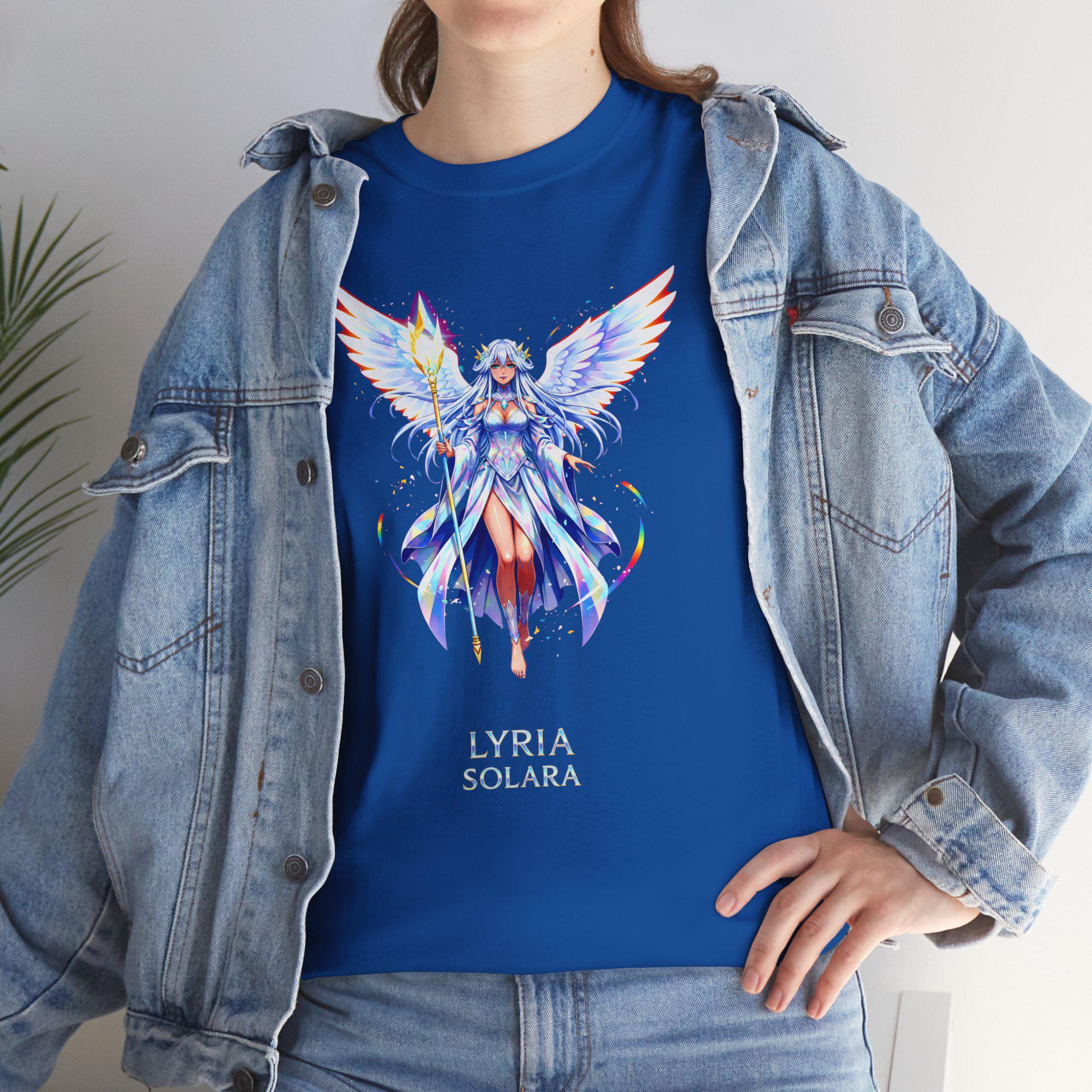 Anime Angel T-Shirt Lyria Solara Celestial Wings Shirt Magical Girl Gift for Anime Lovers and Fantasy Fans