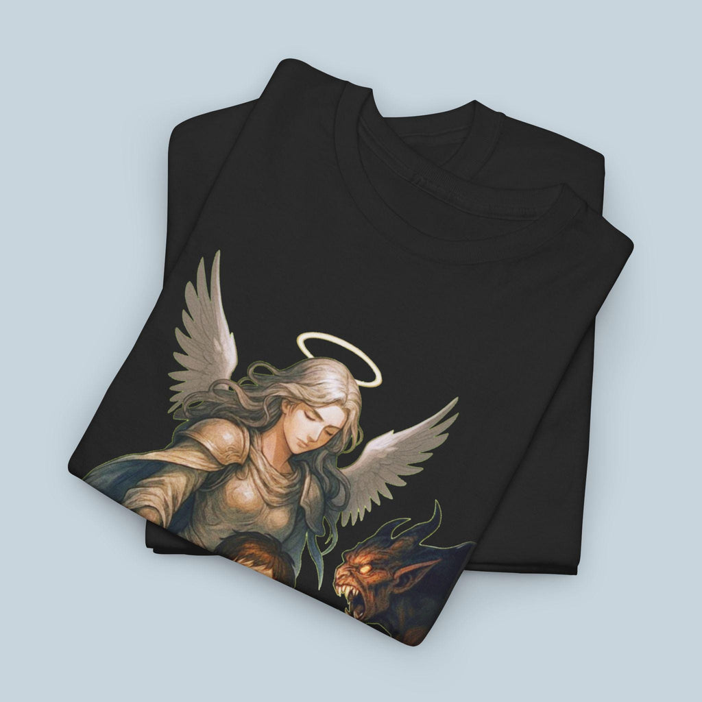 Guardian Angel T-Shirt Christian Anime Art Sword of Protection Shirt for Kids and Parents Spiritual Gift Tee