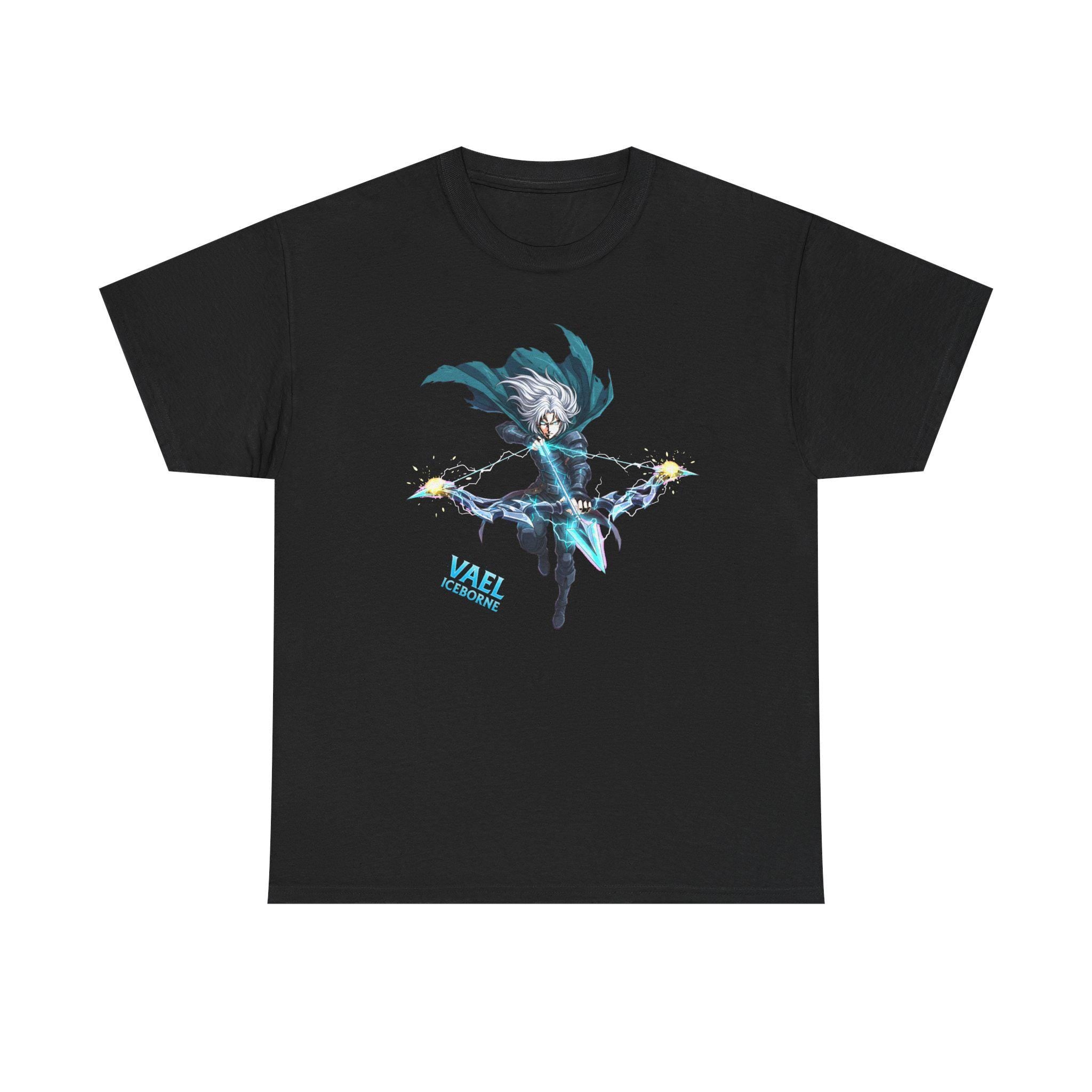 Vael Iceborne Anime T-Shirt, Frost Archer | Fantasy Ice Warrior Apparel | Anime Streetwear | Gift for Gamers Anime Fans | Epic Anime Apparel