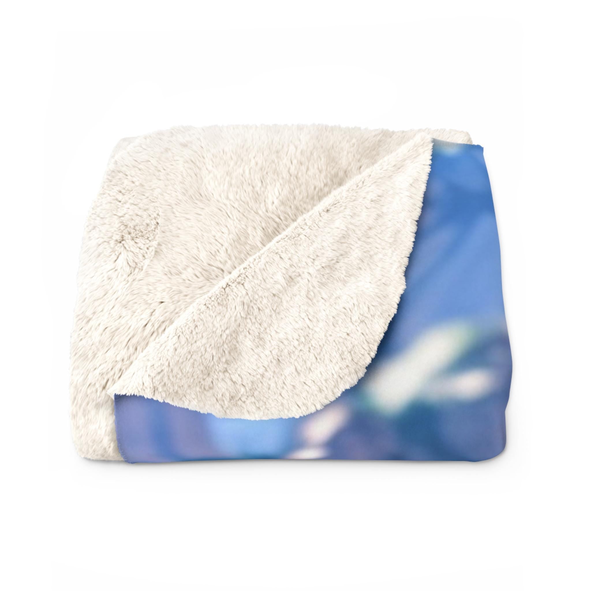 Anime Sci Fi Girl Blanket Blue Tech Armor Sherpa Throw Futuristic Warrior Art Cozy Gift for Anime Lovers and Gamers