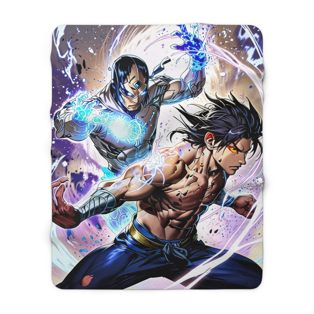 Arc Energy Anime Blanket Hero Duo Sherpa Throw Electric Power Glow Gift for Anime Fans Cool Bedroom Decor